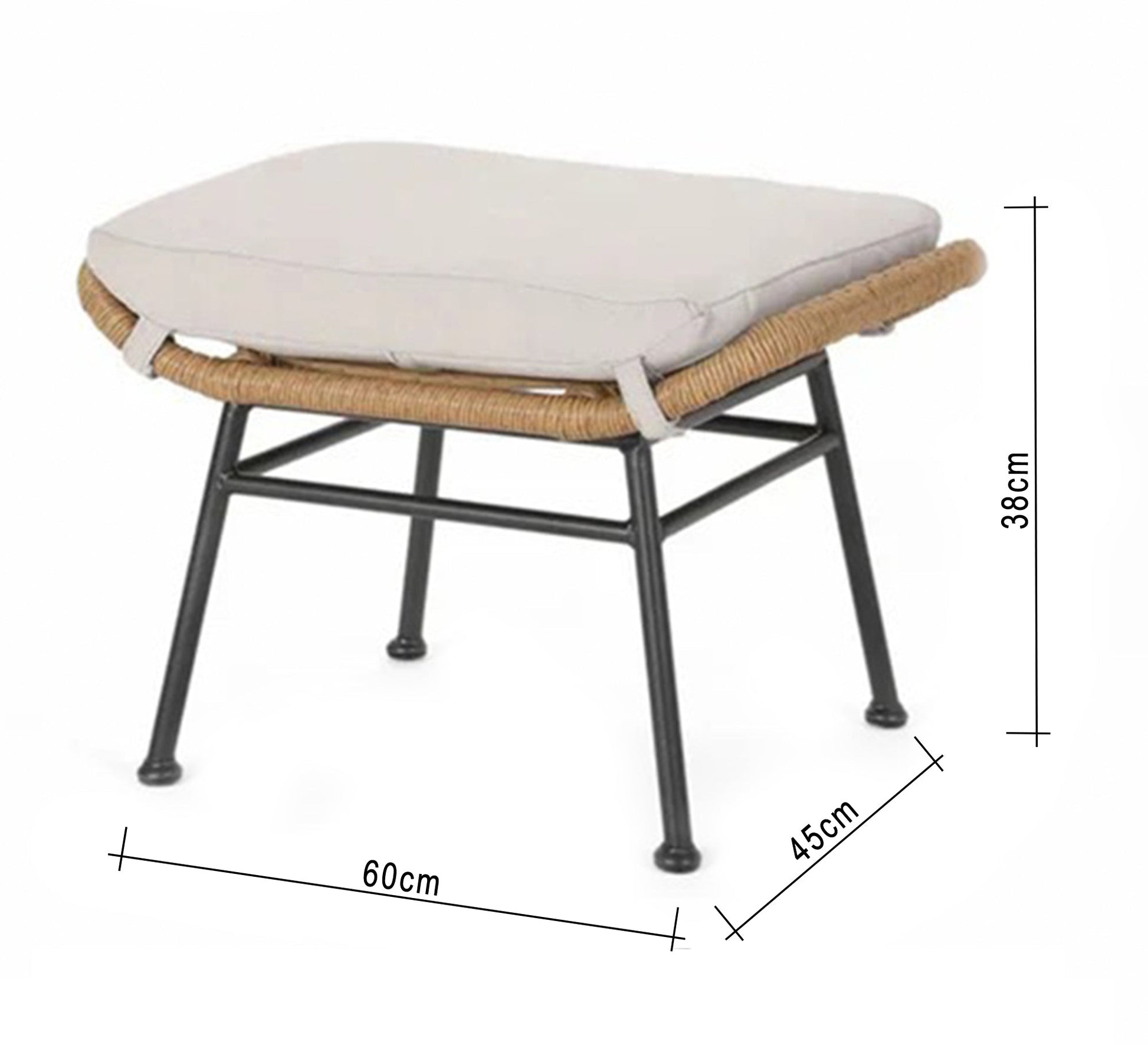 Rattan chairs and footboard set - Vitrine Furniture - Outdoor Products