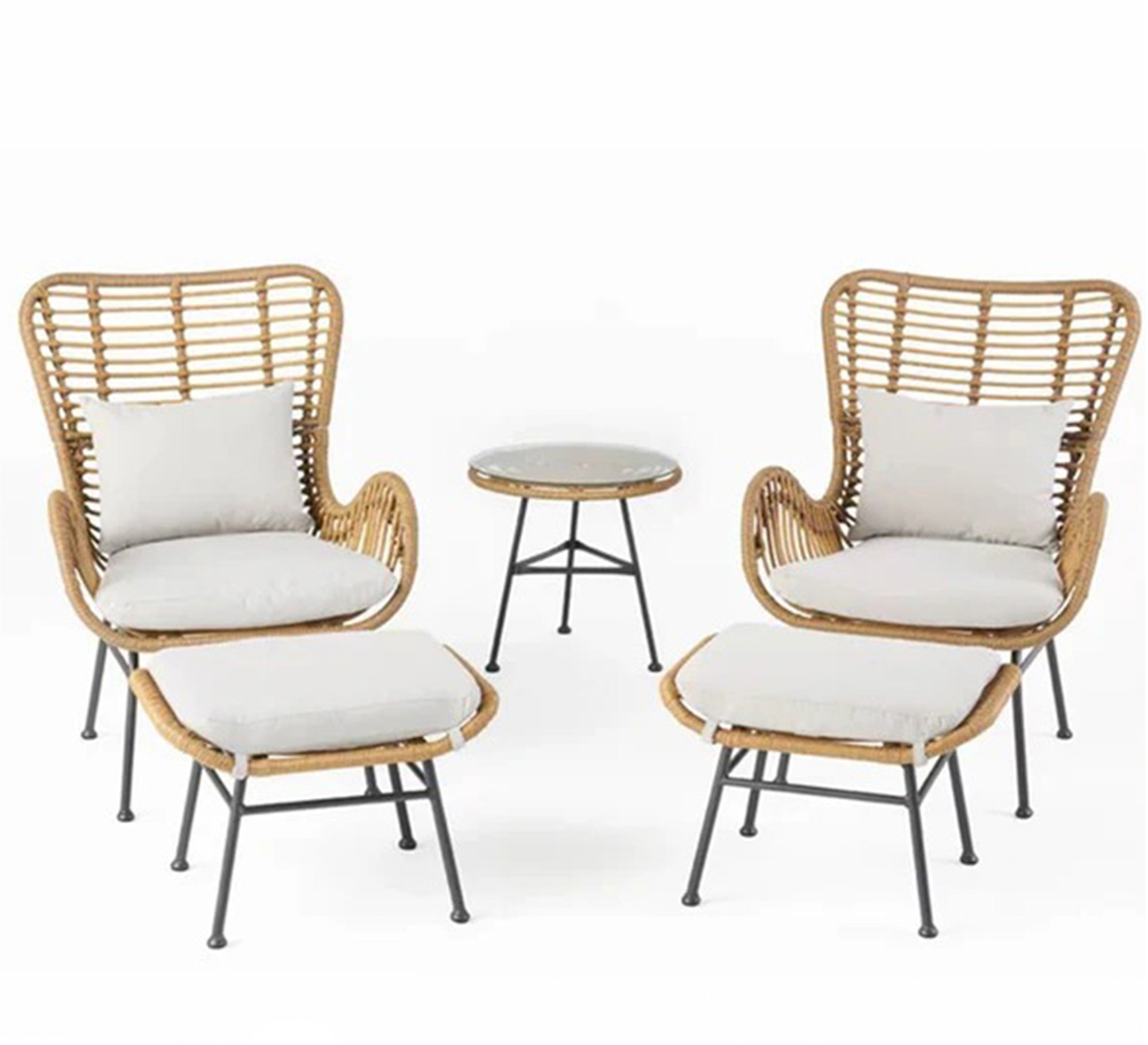Rattan chairs and footboard set - Vitrine Furniture - Outdoor Products