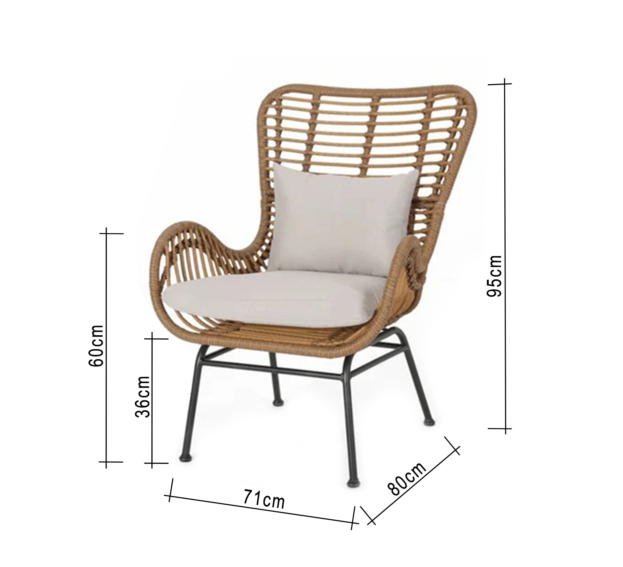 Rattan chairs and footboard set - Vitrine Furniture - Outdoor Products