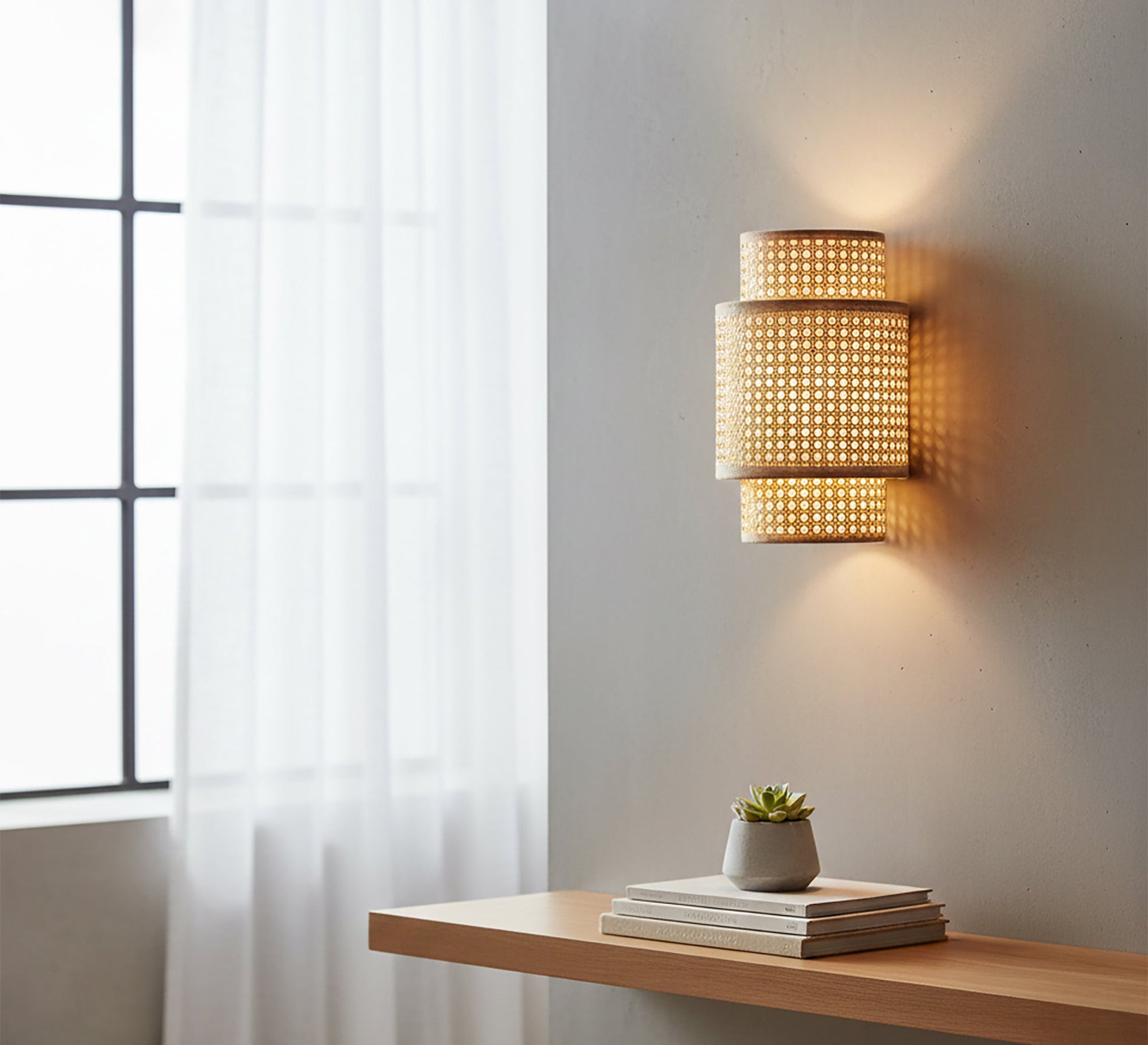 Rattan openwork wall sconce - Vitrine Furniture - Wall Sconce