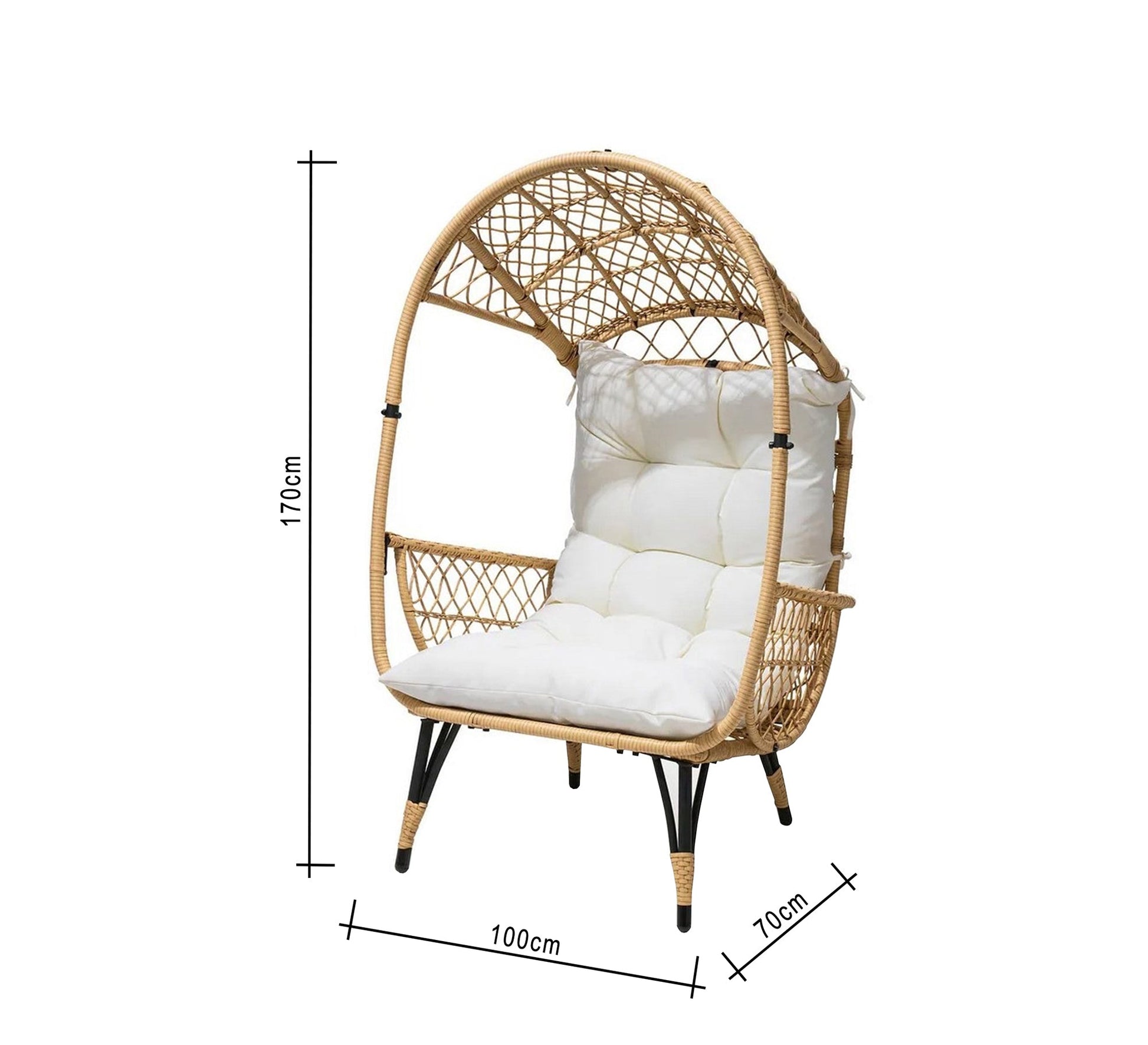 Rattan single chair with umbrella - Vitrine Furniture - Outdoor Products