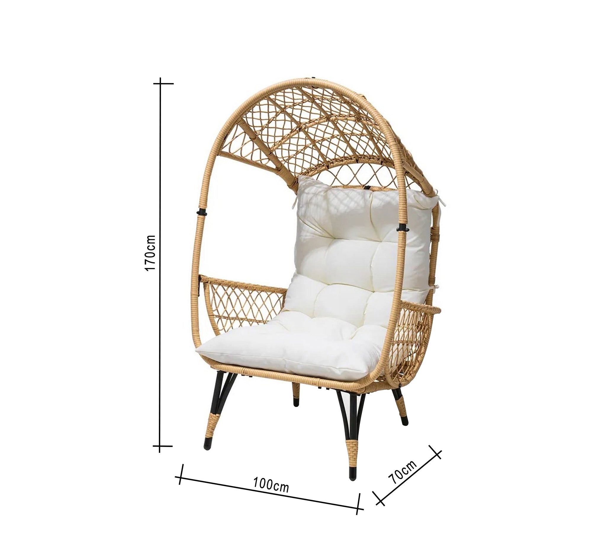 Rattan single chair with umbrella - Vitrine Furniture - Outdoor Products