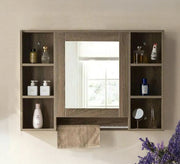Rectangular bathroom mirror with side shelves - Vitrine Furniture - Furniture