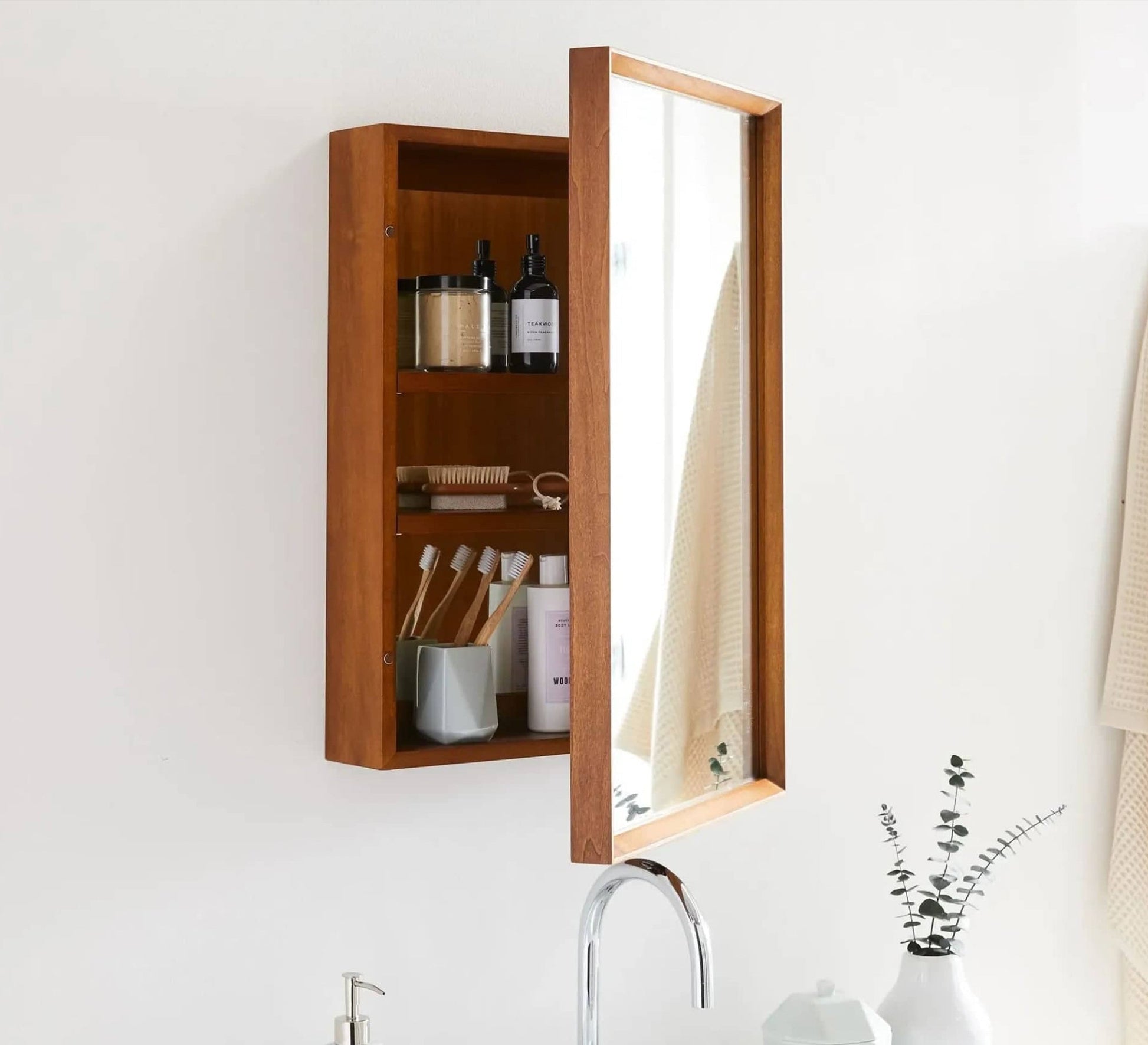Rectangular bathroom mirror with storage - Vitrine Furniture - Furniture