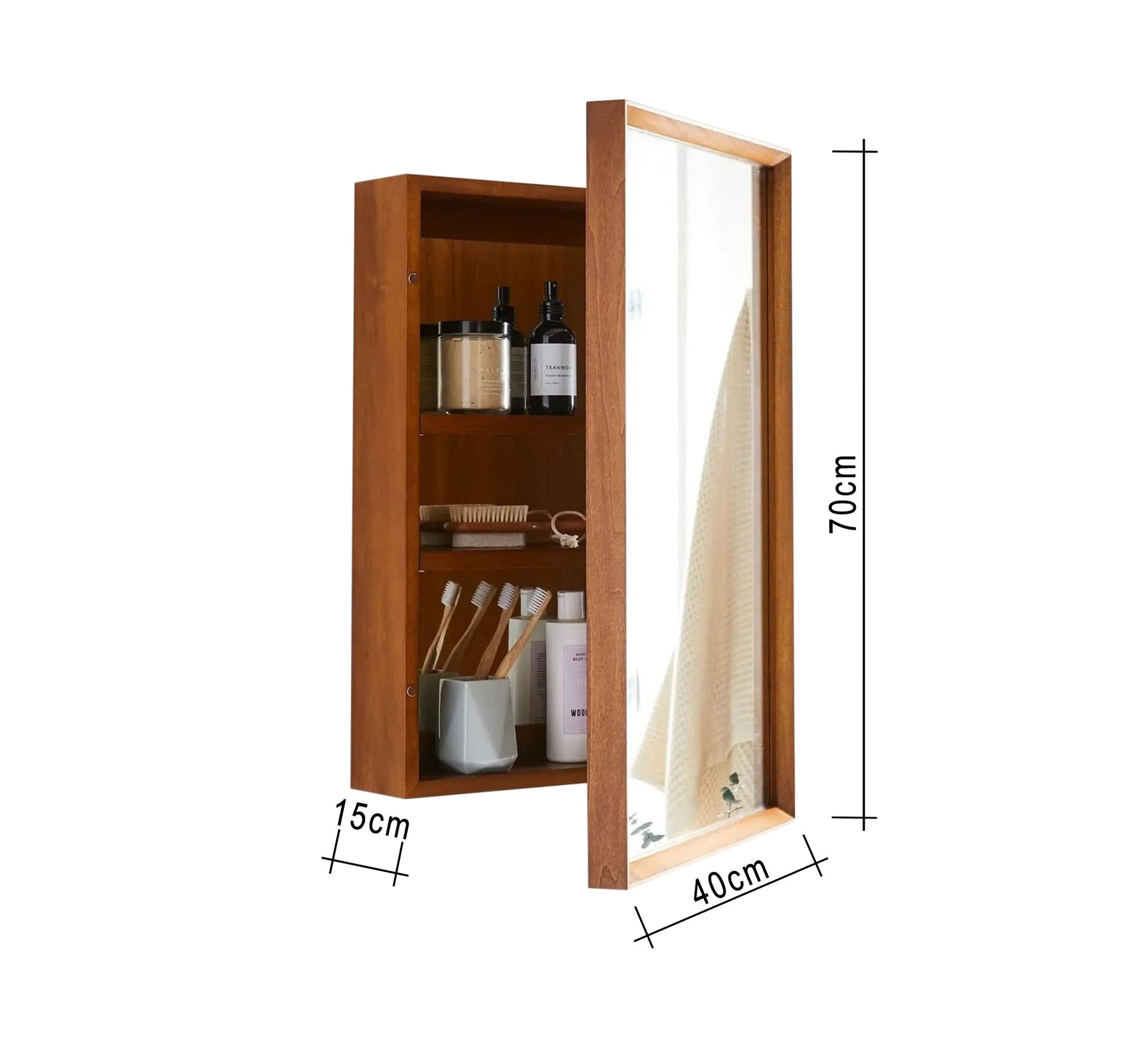 Rectangular bathroom mirror with storage - Vitrine Furniture - Furniture