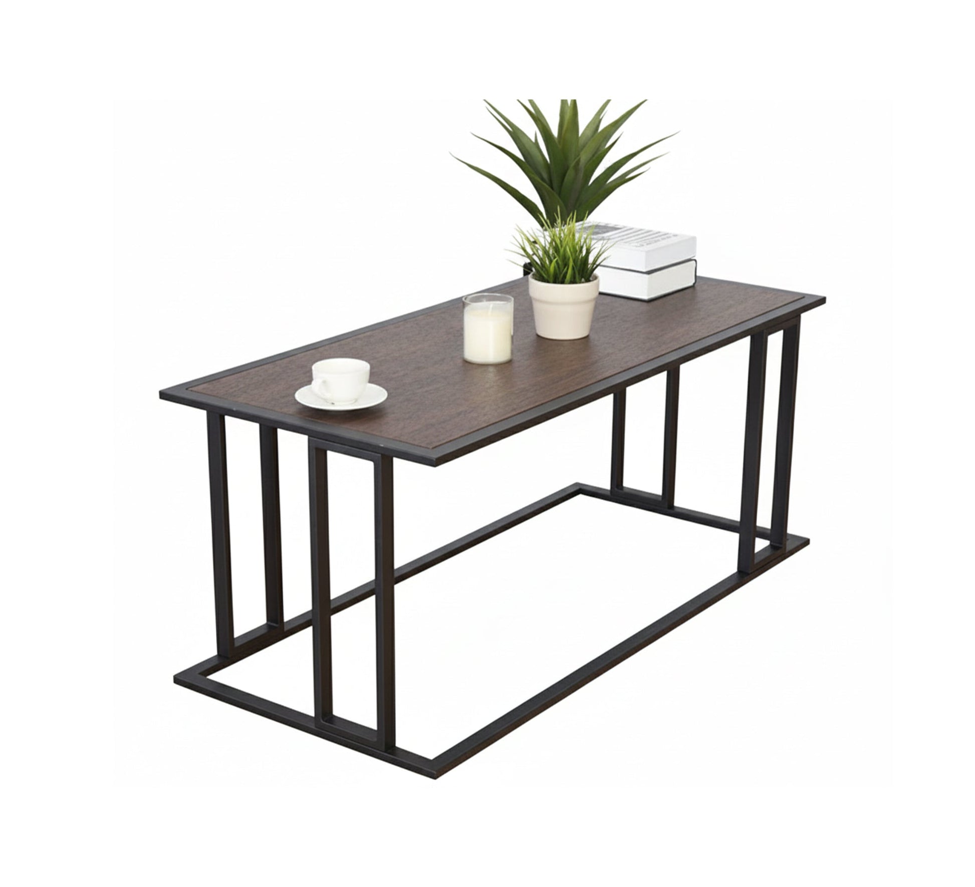 Rectangular coffee table with a sturdy black frame - Vitrine Furniture - Furniture