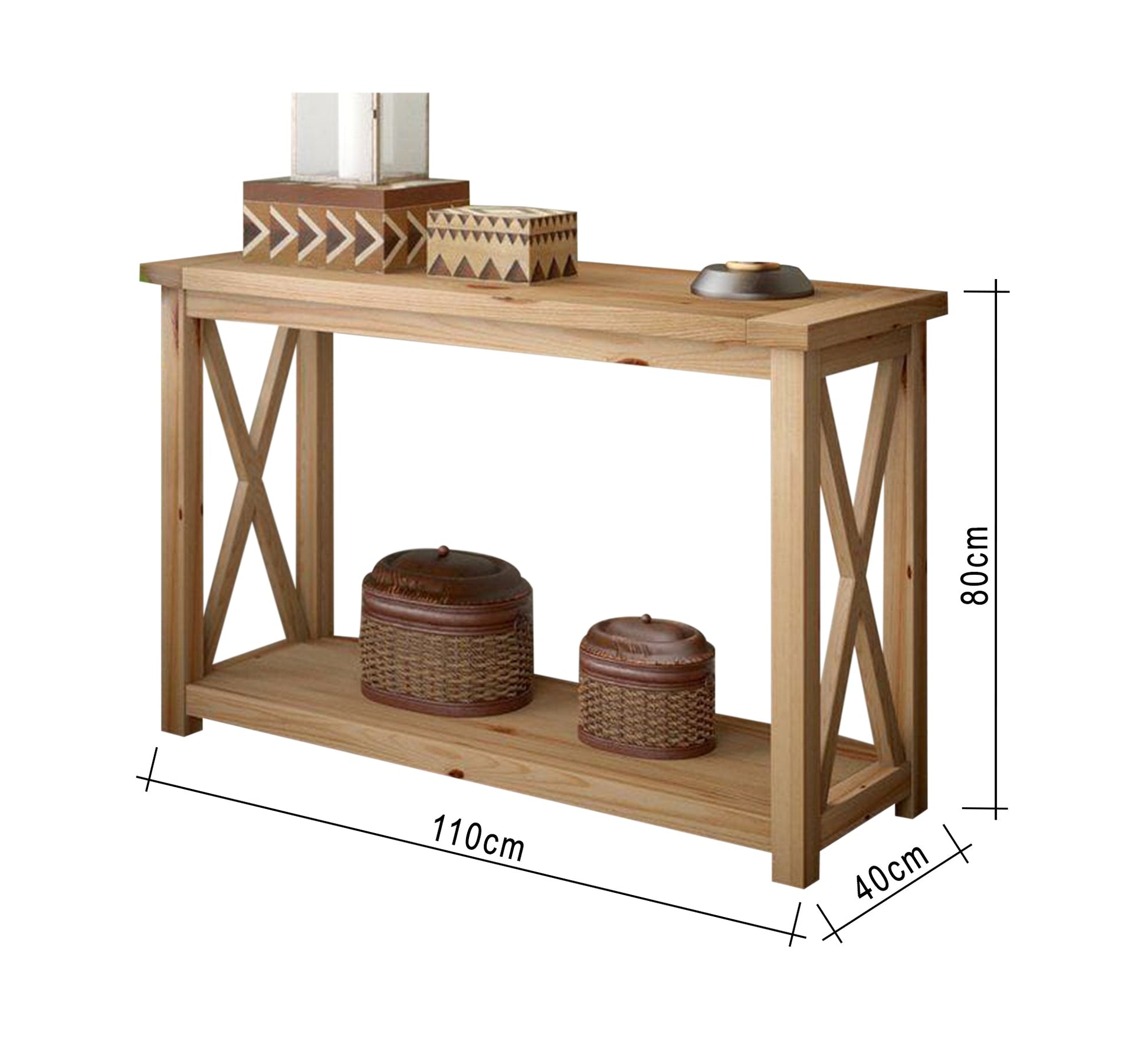 Rectangular Console with Side Decorations - Vitrine Furniture - Furniture