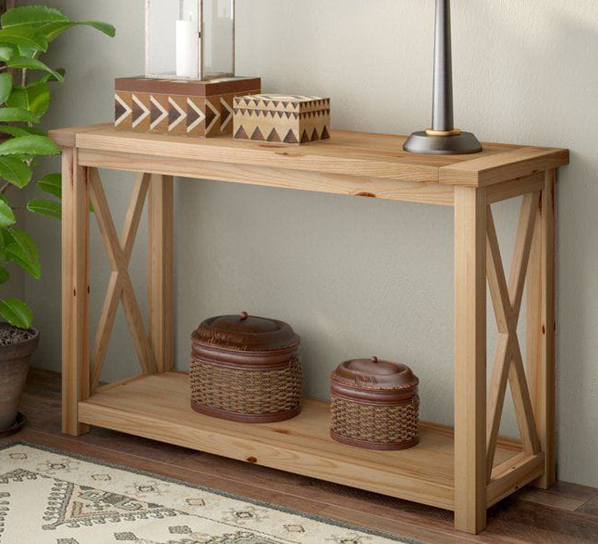 Rectangular Console with Side Decorations - Vitrine Furniture - Furniture