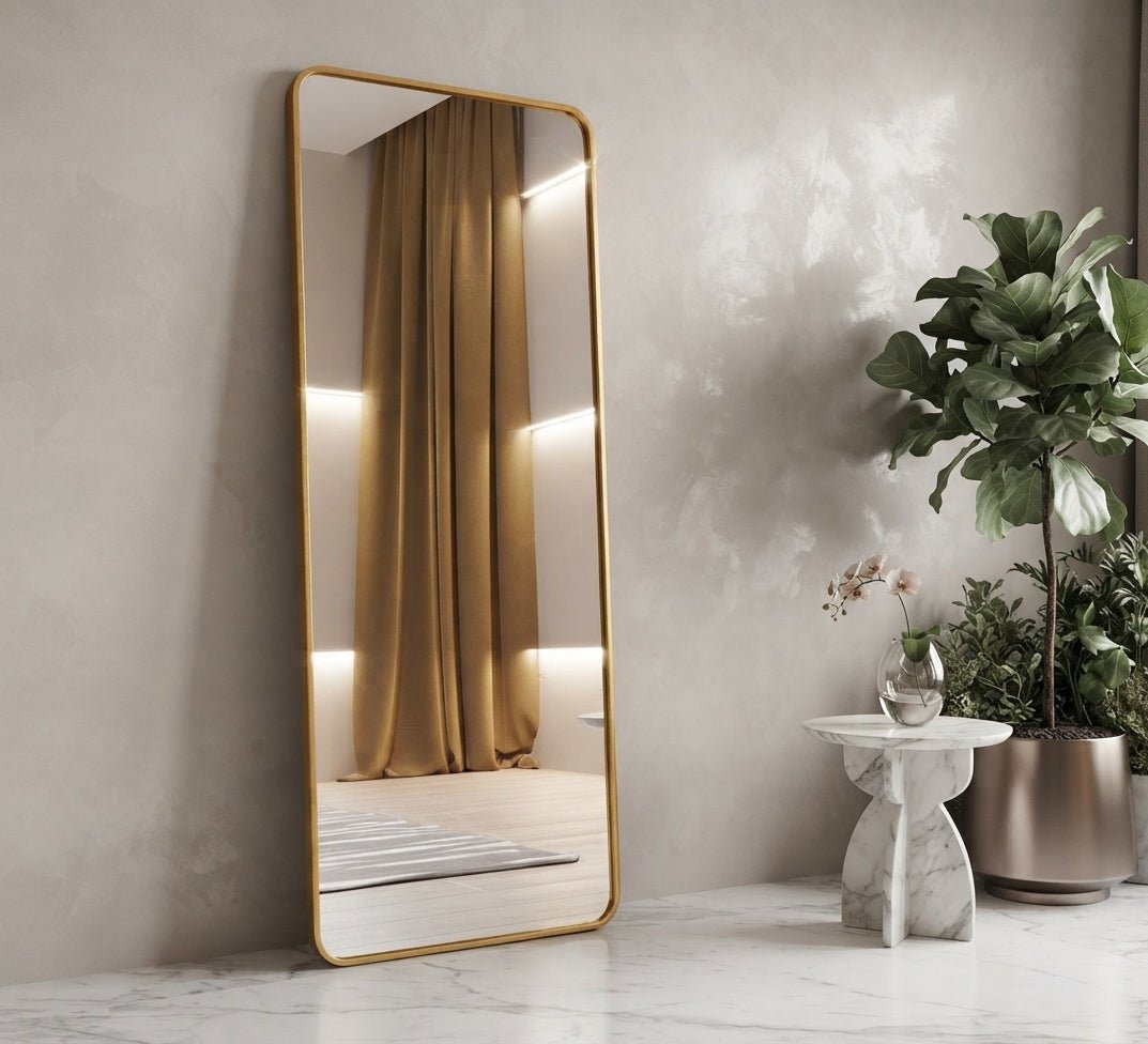 Rectangular Floor Mirror with Rounded Corners - Vitrine Furniture - Mirrors