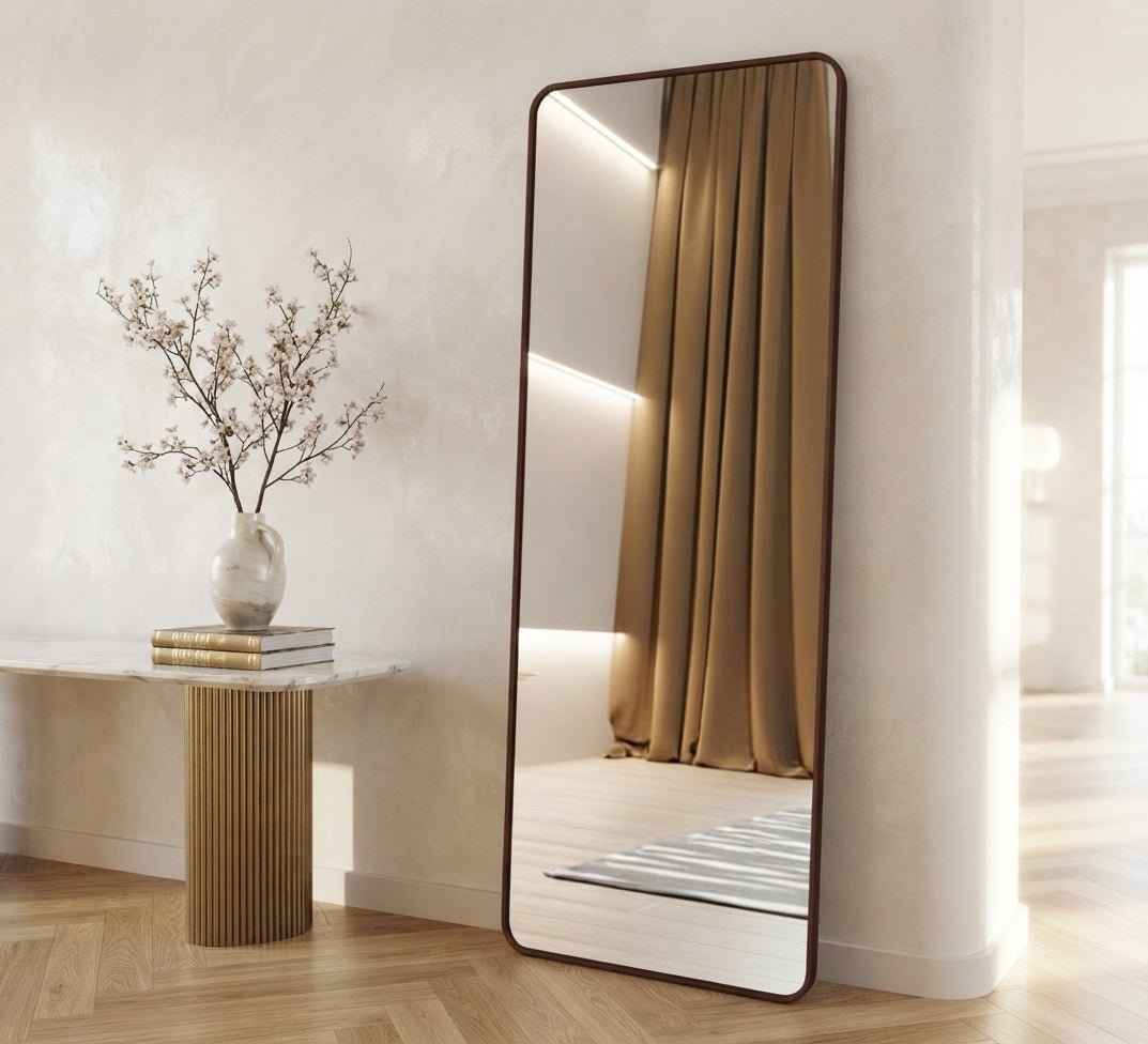 Rectangular Floor Mirror with Rounded Corners - Vitrine Furniture - Mirrors
