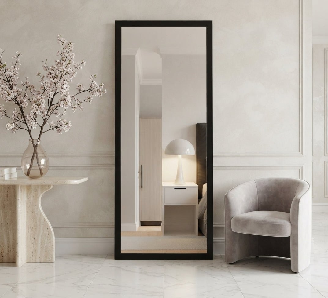 Rectangular Floor Mirror with Wide Frame - Vitrine Furniture - Mirrors