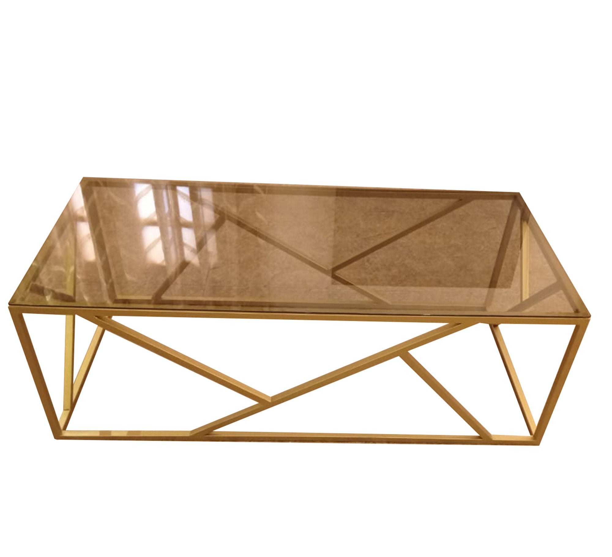 Rectangular golden modern table - Vitrine Furniture - Living room Tables