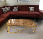 Rectangular golden modern table - Vitrine Furniture - Living room Tables