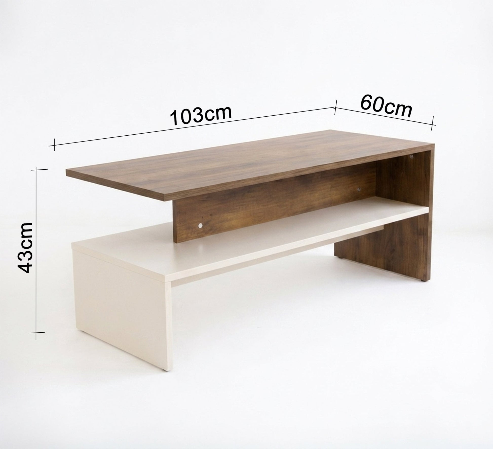 Rectangular living room table with lower shelf - Vitrine Furniture - Coffee Tables