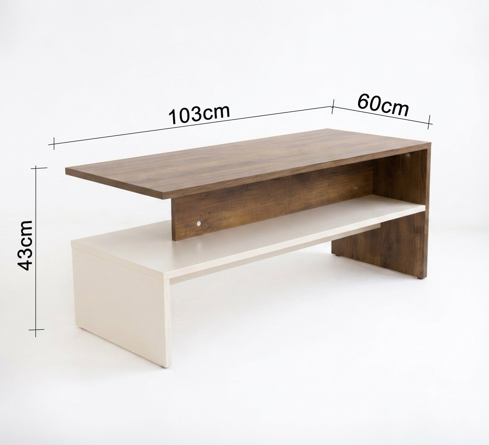 Rectangular living room table with lower shelf - Vitrine Furniture - Coffee Tables