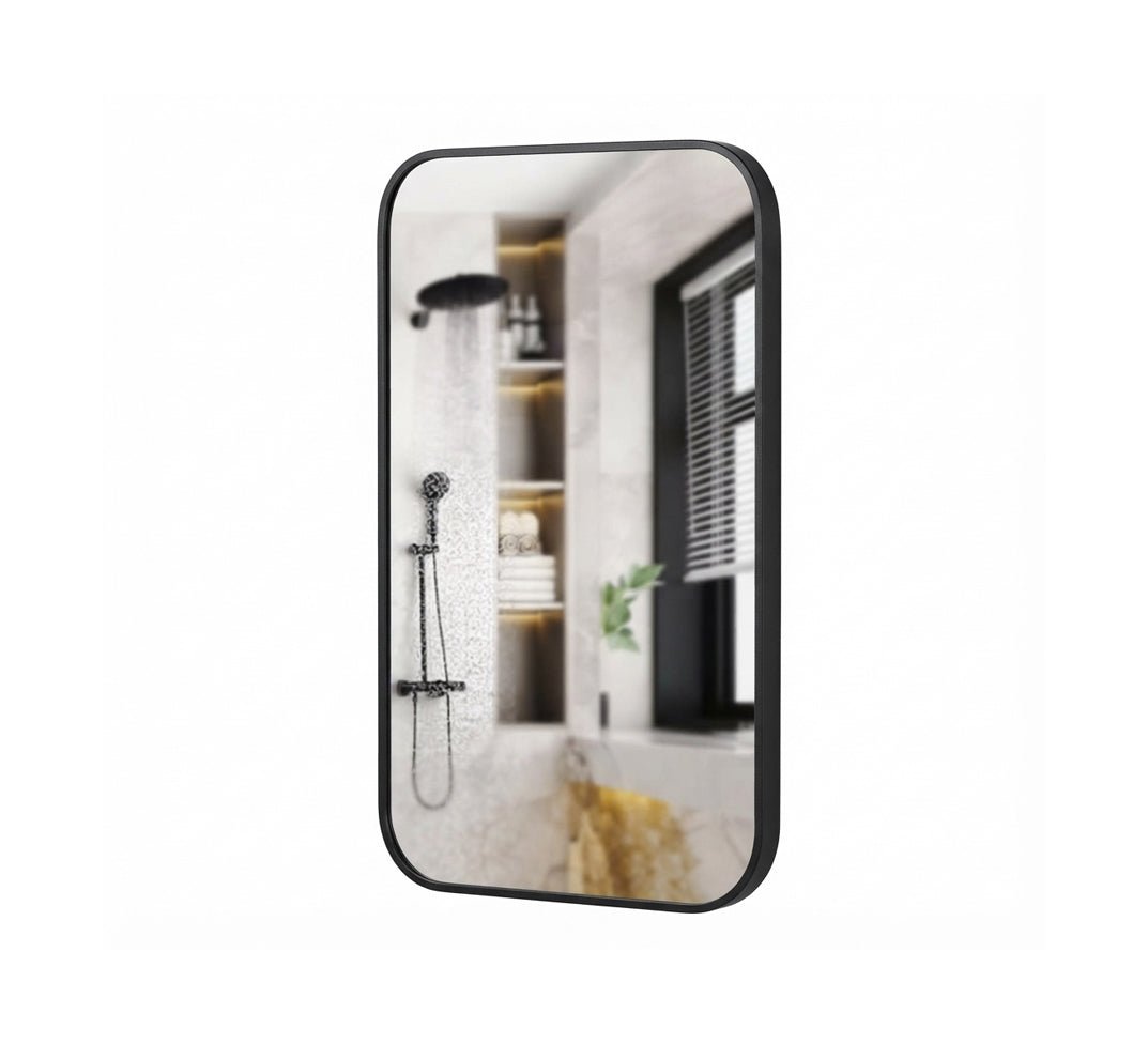Rectangular mirror with a black metal frame - Vitrine Furniture - Mirrors