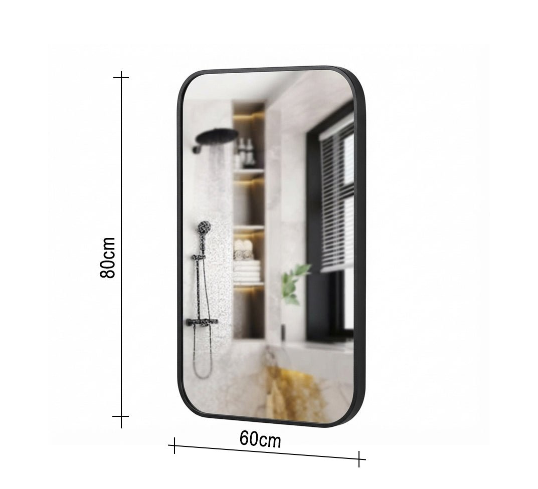 Rectangular mirror with a black metal frame - Vitrine Furniture - Mirrors