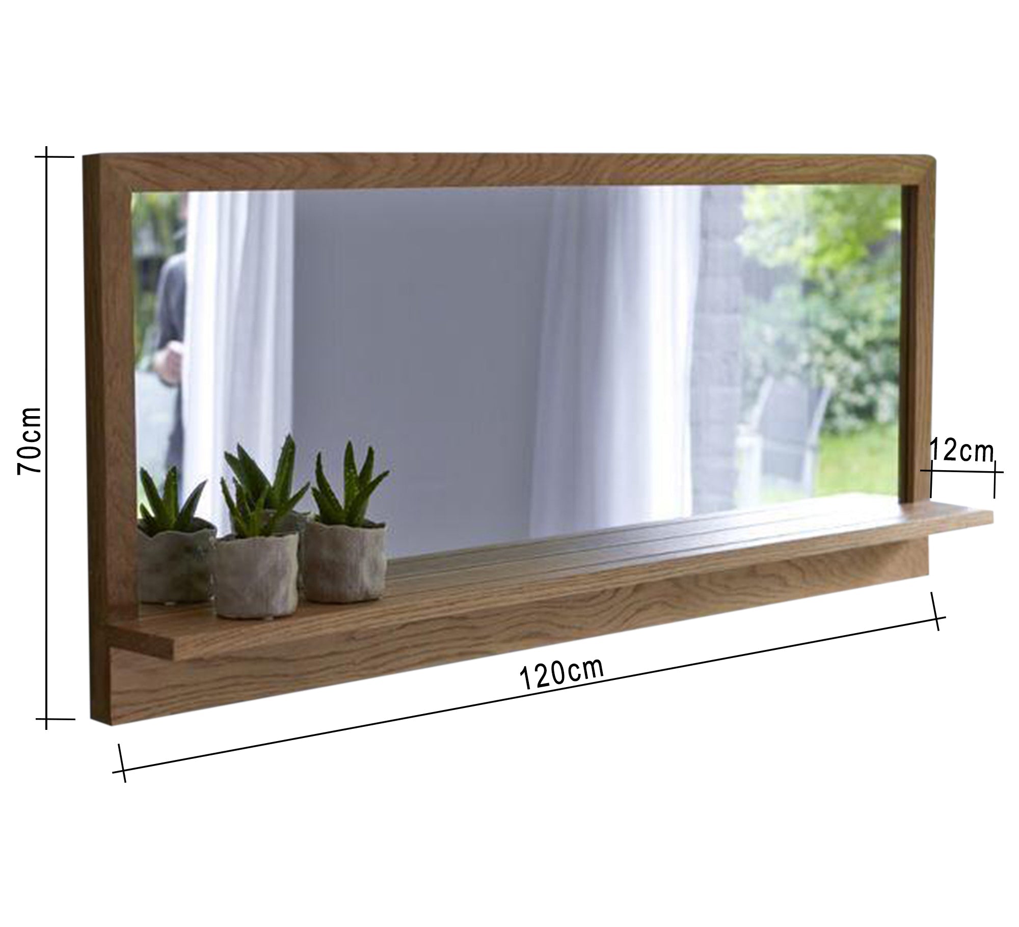 Rectangular mirror with a decorative shelf - Vitrine Furniture - Décor