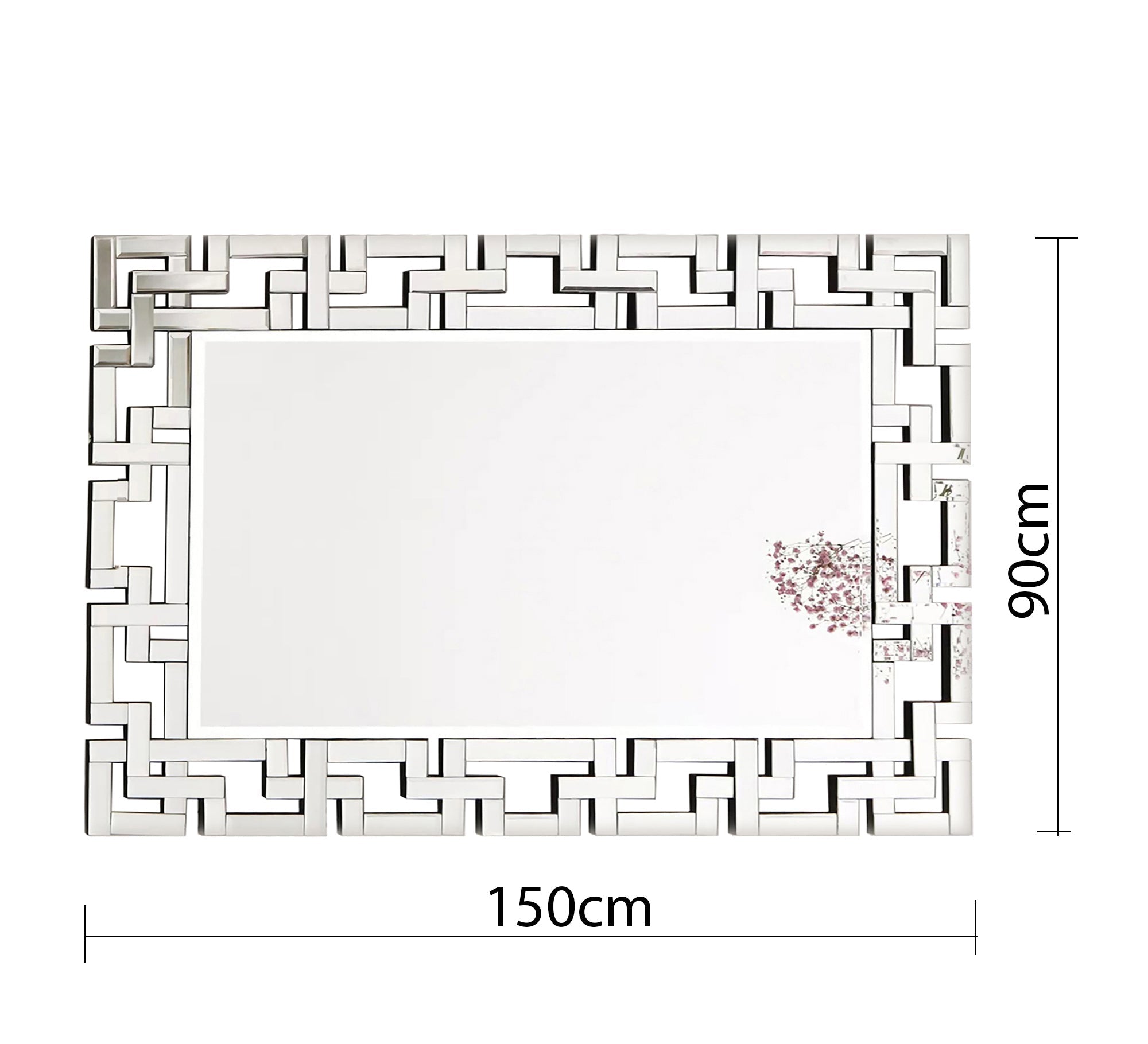 Rectangular mirror with a frame of geometric shapes - Vitrine Furniture - Décor