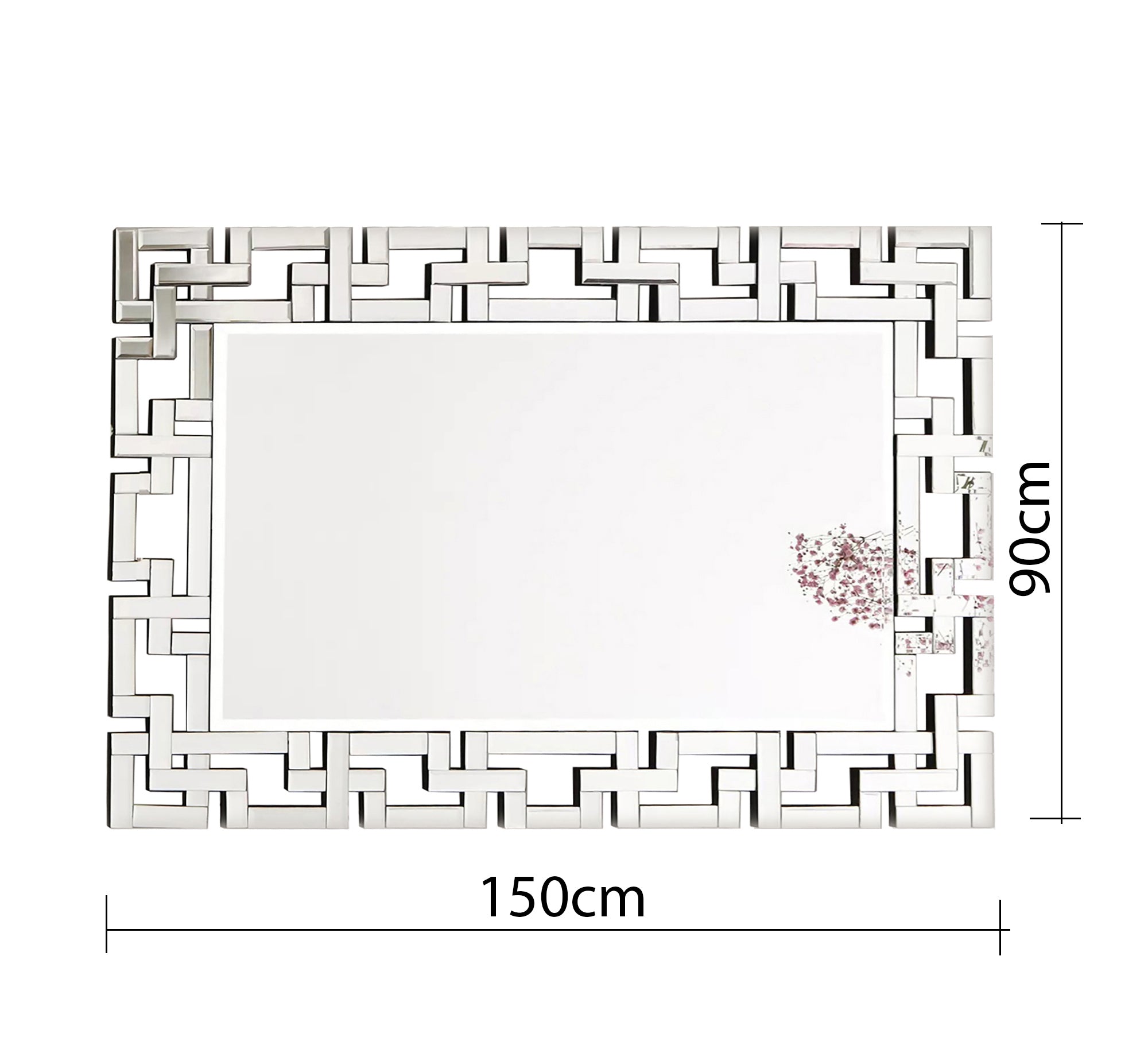Rectangular mirror with a frame of geometric shapes - Vitrine Furniture - Décor