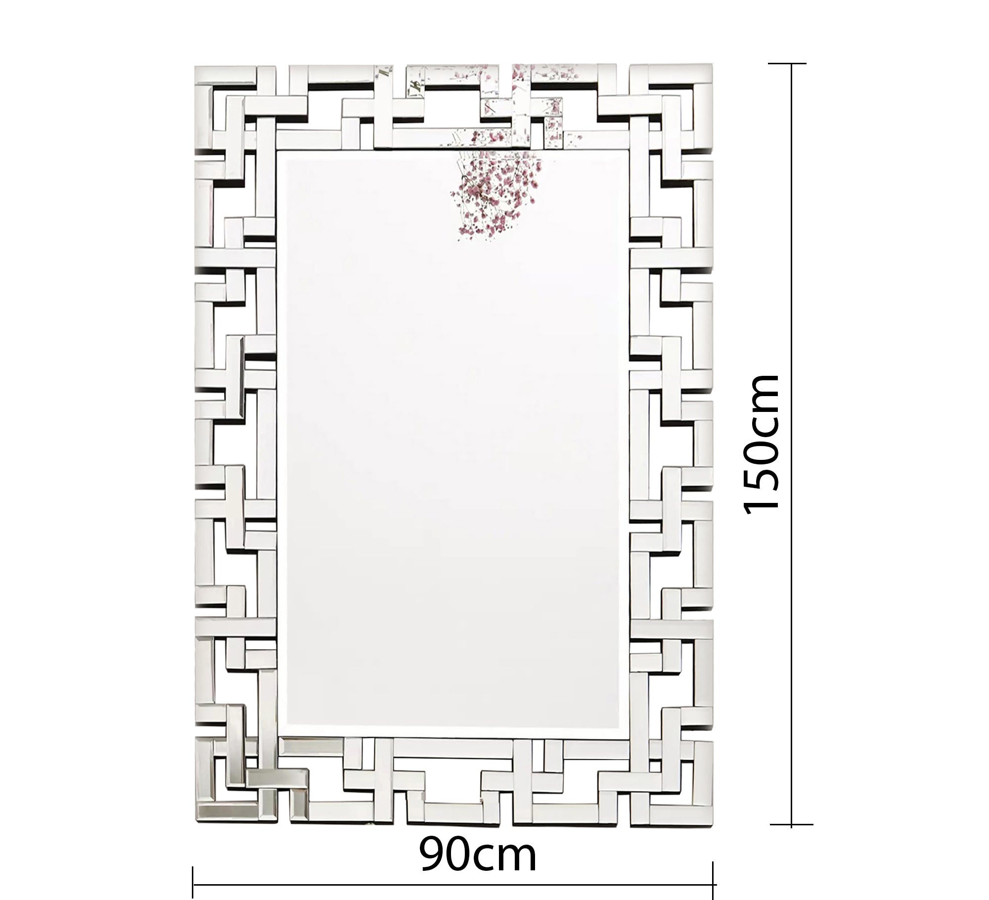 Rectangular mirror with a frame of geometric shapes - Vitrine Furniture - Décor