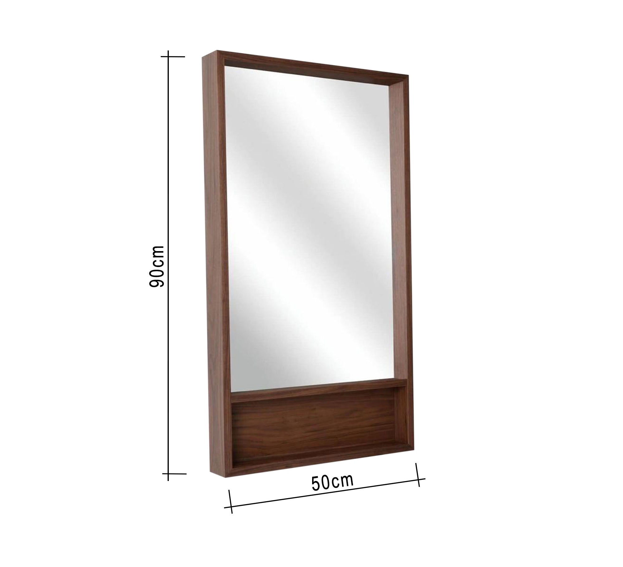 Rectangular mirror with a lower shelf - Vitrine Furniture - Décor