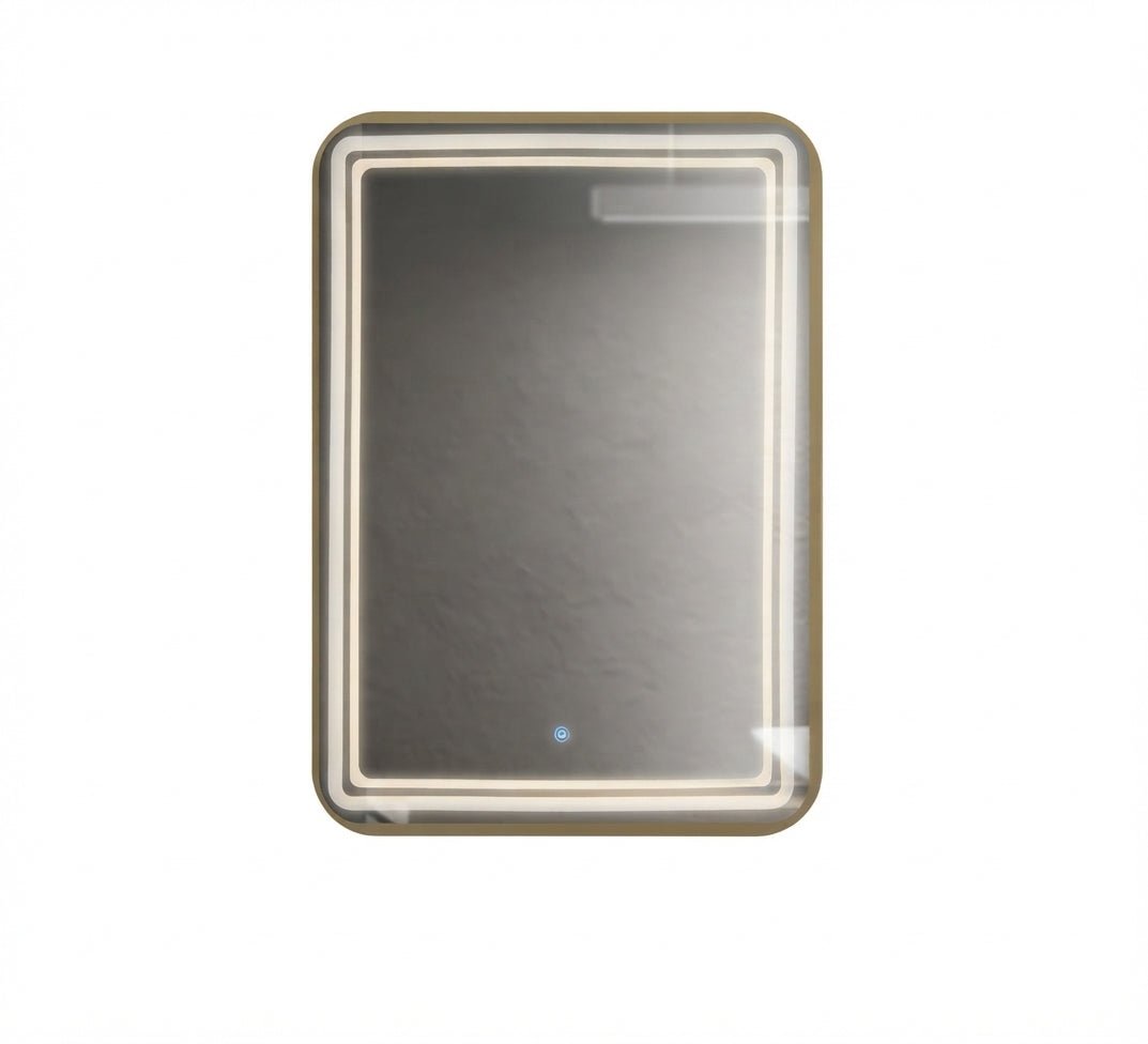 Rectangular mirror with a metal frame and dual lighting - Vitrine Furniture - Mirrors
