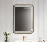 Rectangular mirror with a metal frame and dual lighting - Vitrine Furniture - Mirrors