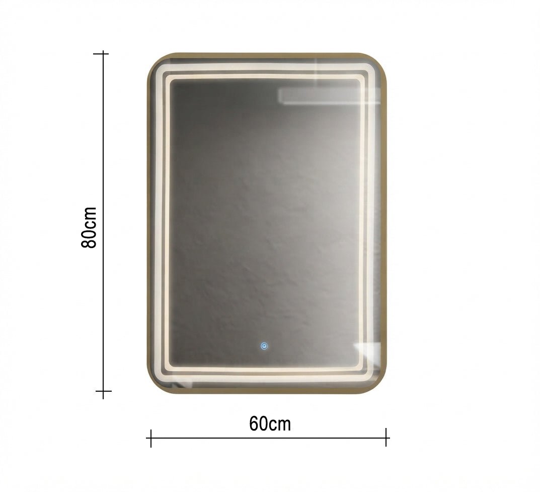 Rectangular mirror with a metal frame and dual lighting - Vitrine Furniture - Mirrors