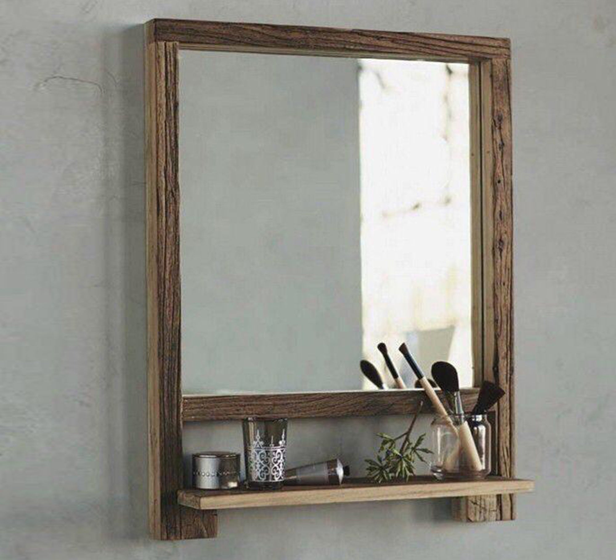 Rectangular mirror with a shelf for the bathroom - Vitrine Furniture - Décor