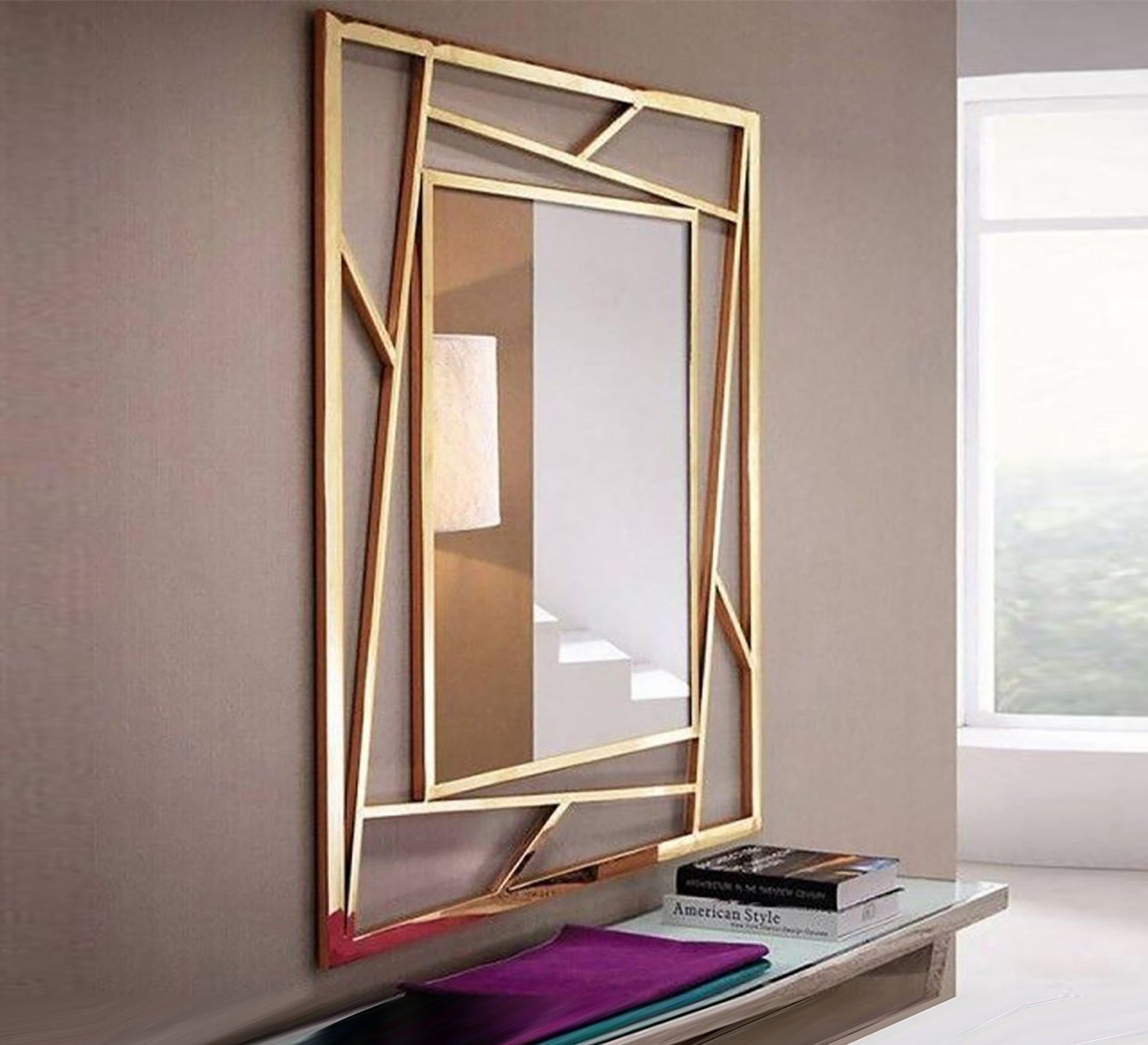 Rectangular mirror with a wide decorative frame - Vitrine Furniture - Décor