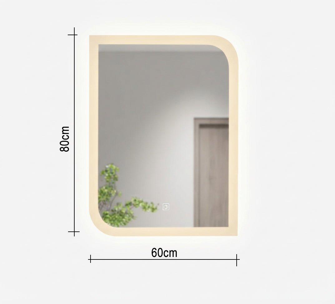 Rectangular mirror with an asymmetrical light frame - Vitrine Furniture - Mirrors