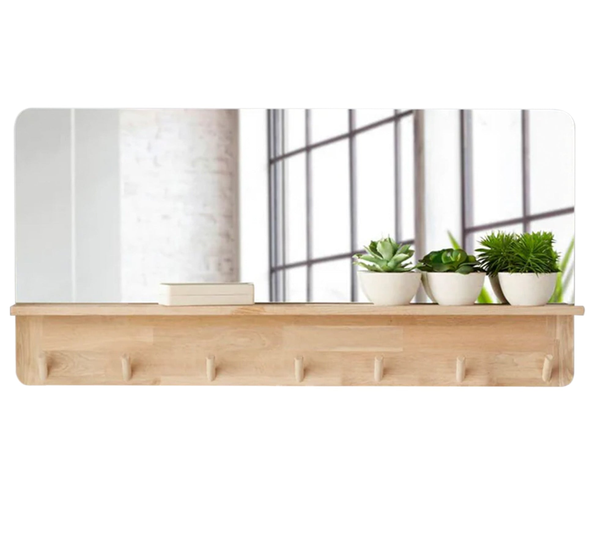 Rectangular mirror with hanging accessory - Vitrine Furniture - Décor