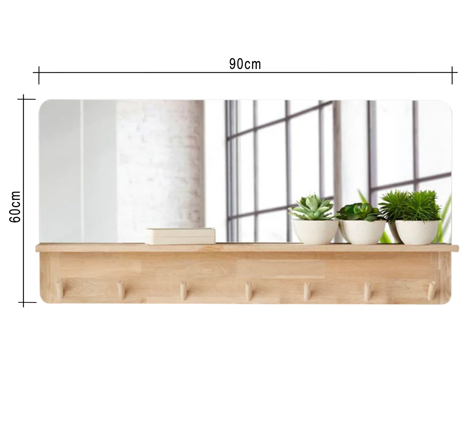 Rectangular mirror with hanging accessory - Vitrine Furniture - Décor