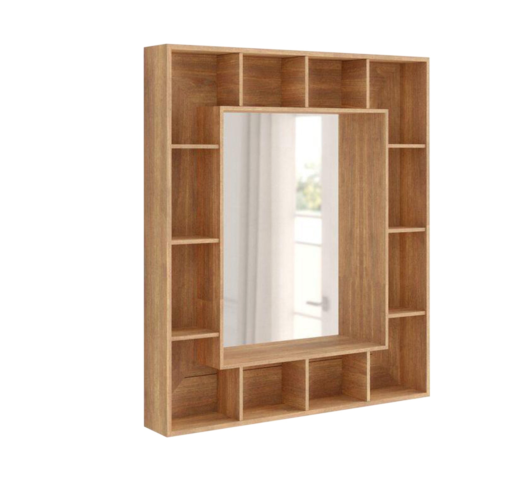 Rectangular mirror with interlocking shelves - Vitrine Furniture - Décor