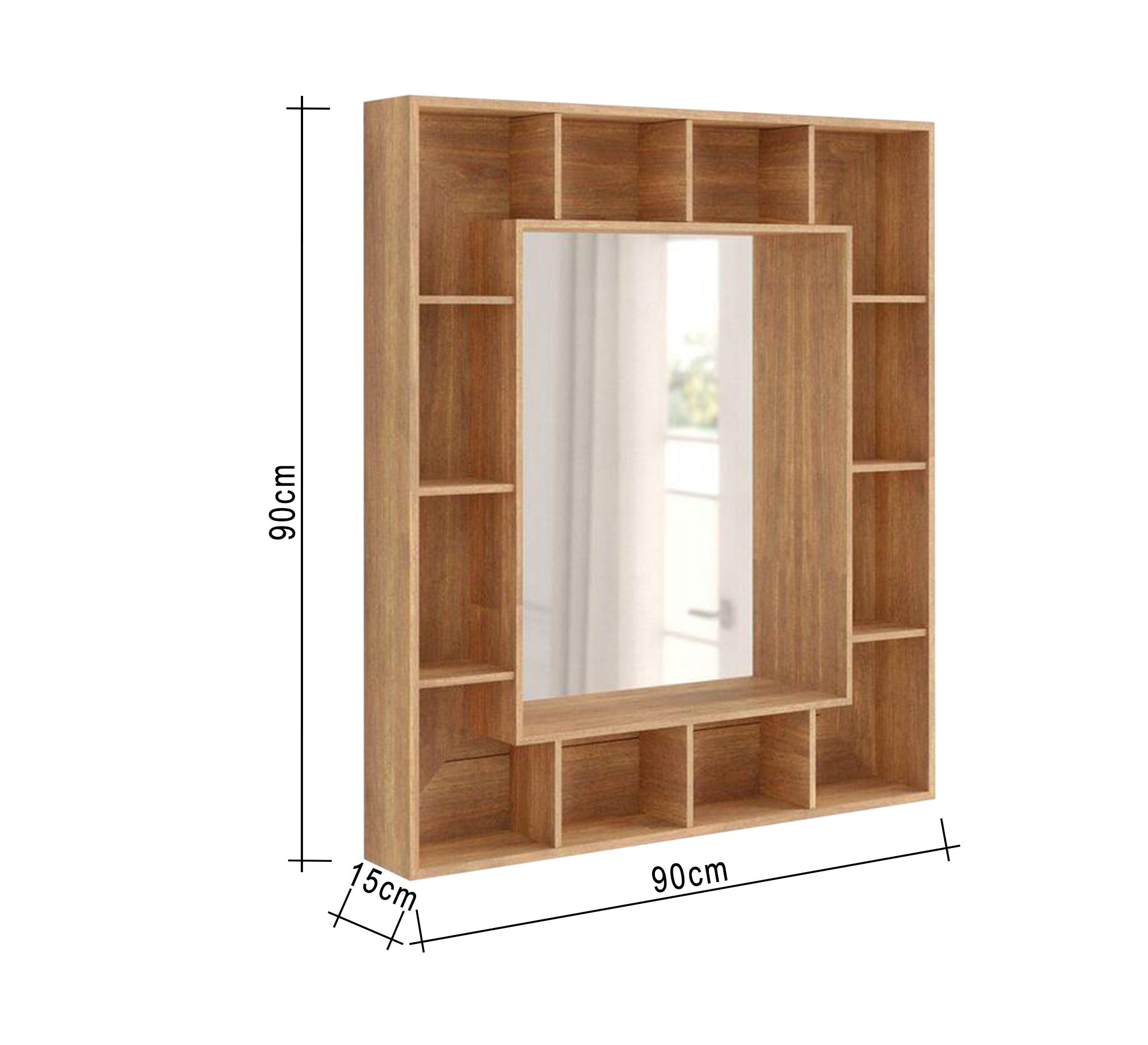 Rectangular mirror with interlocking shelves - Vitrine Furniture - Décor