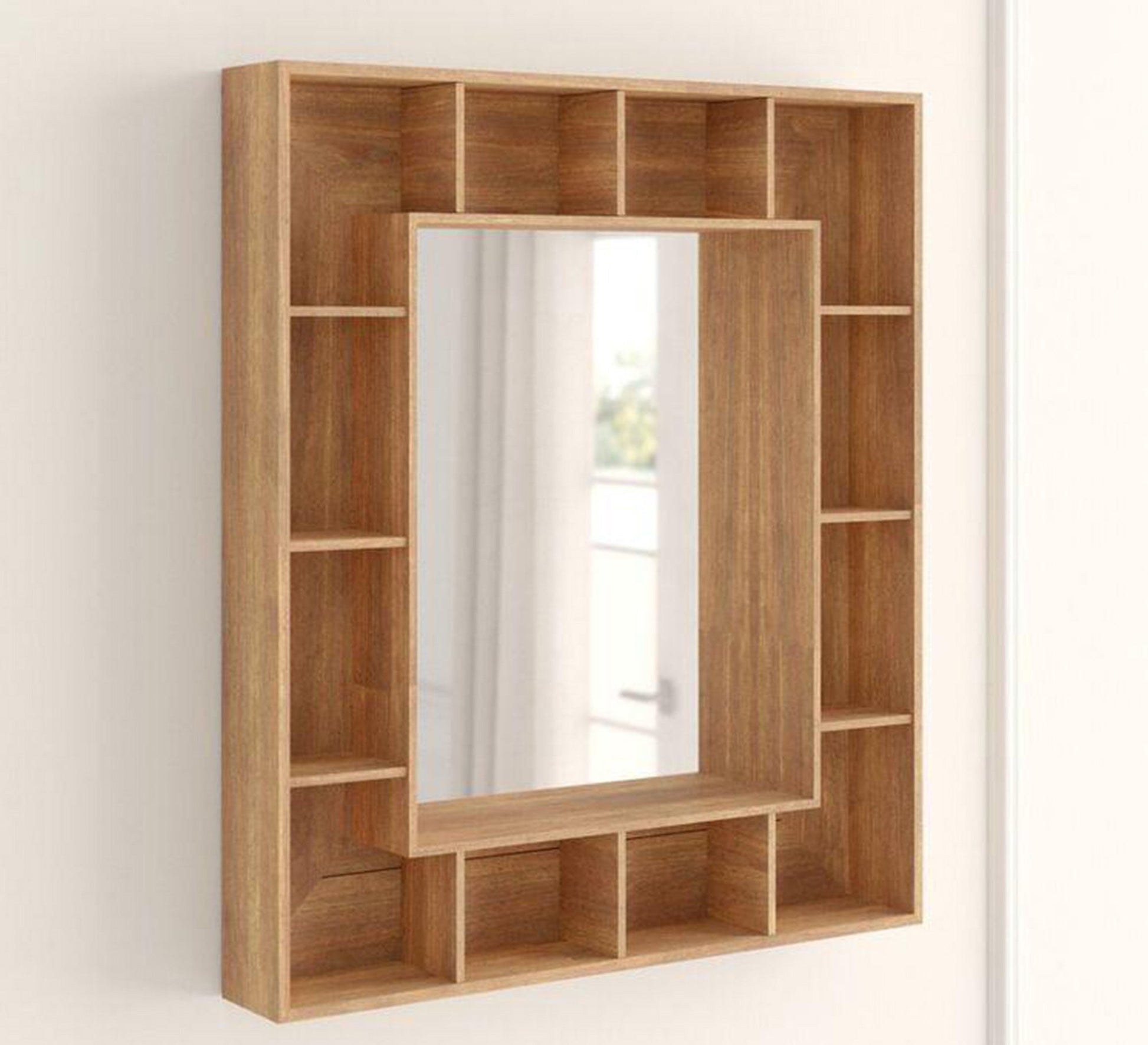 Rectangular mirror with interlocking shelves - Vitrine Furniture - Décor
