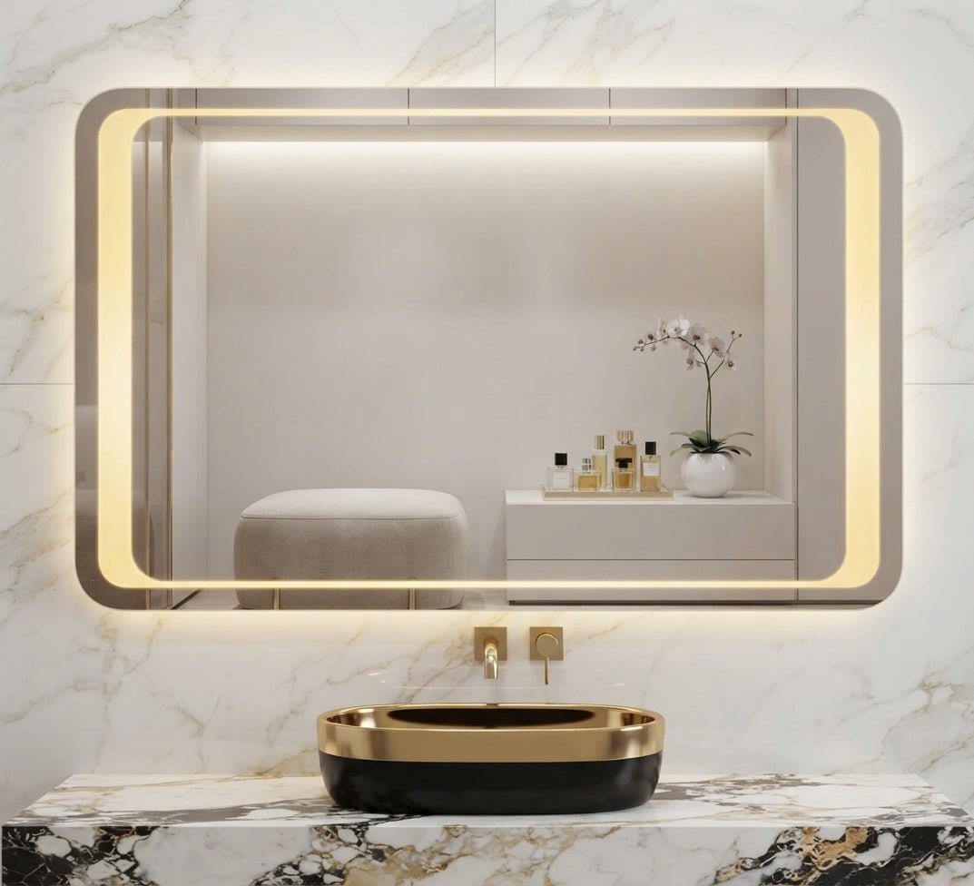 Rectangular Mirror with LED Frame and Backlight - Vitrine Furniture - Mirrors