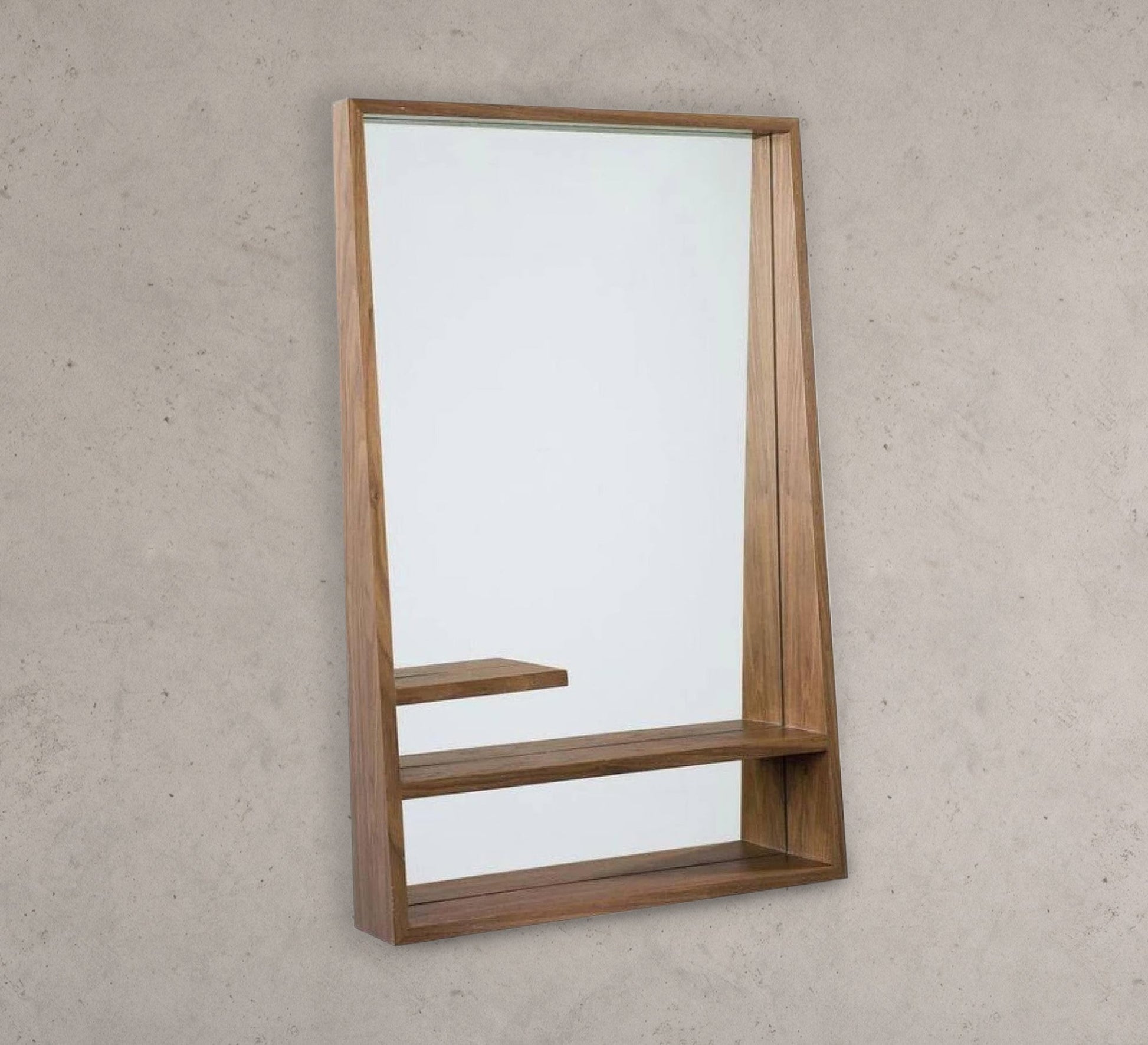 Rectangular mirror with two shelves for the entryway - Vitrine Furniture - Décor