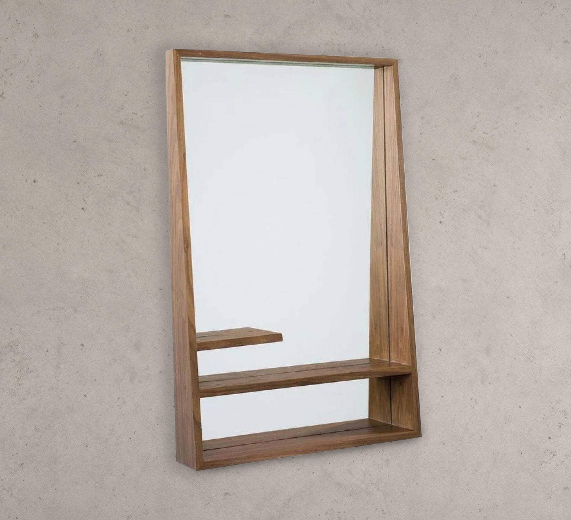 Rectangular mirror with two shelves for the entryway - Vitrine Furniture - Décor