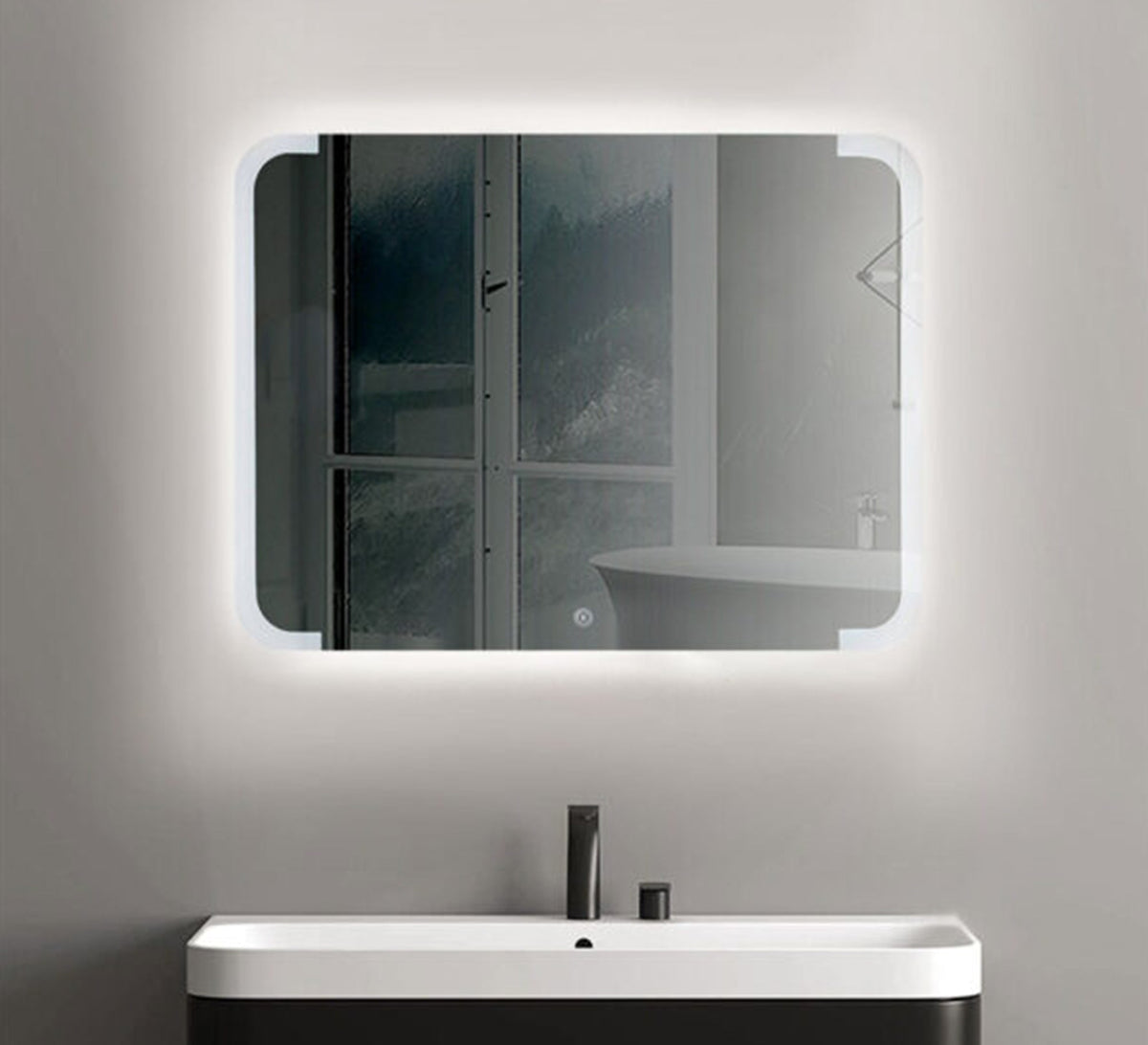 Rectangular mirror with white backlighting - Vitrine Furniture - Mirrors