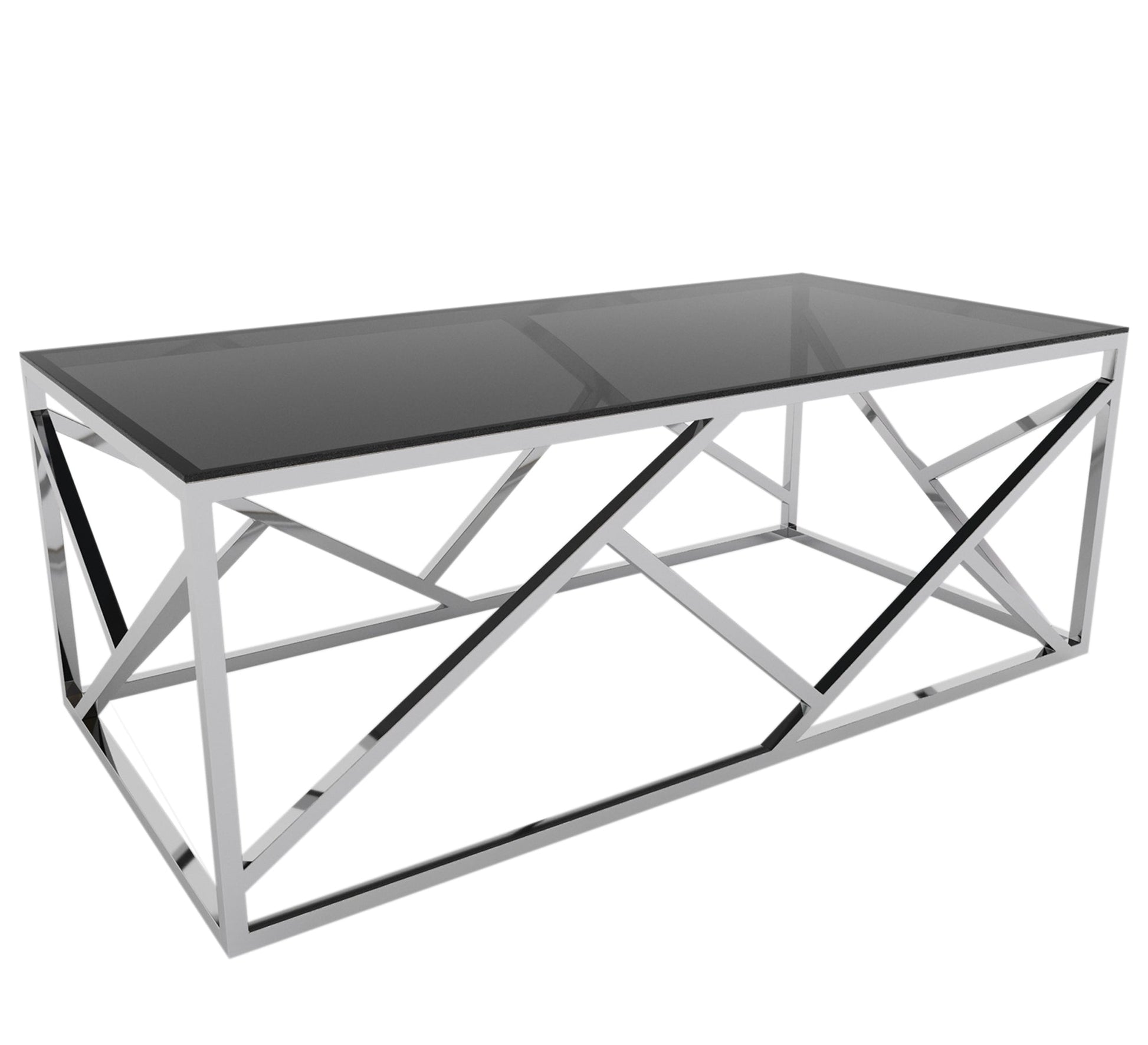 Rectangular silver coffee table - Vitrine Furniture - Furniture