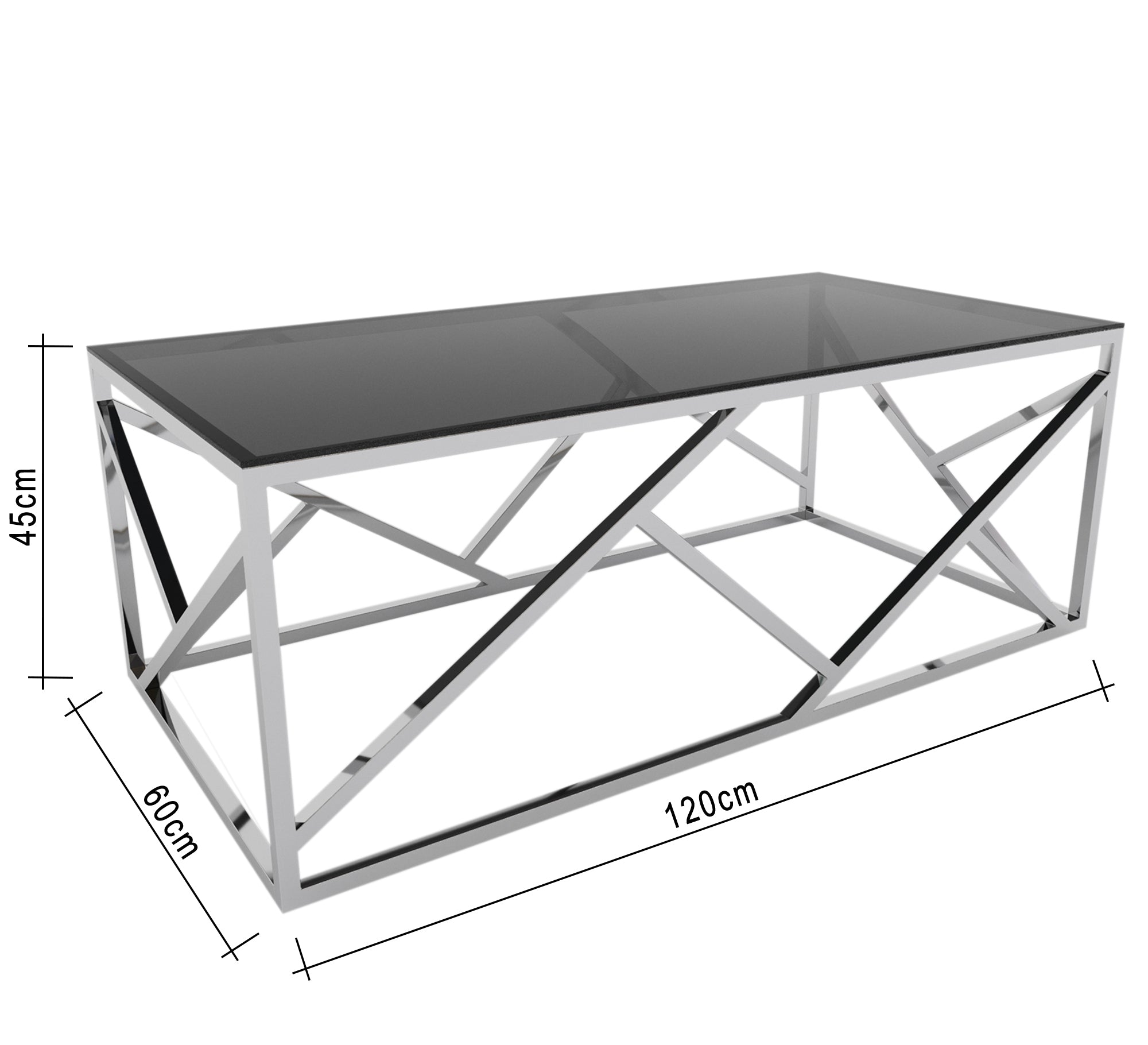 Rectangular silver coffee table - Vitrine Furniture - Furniture