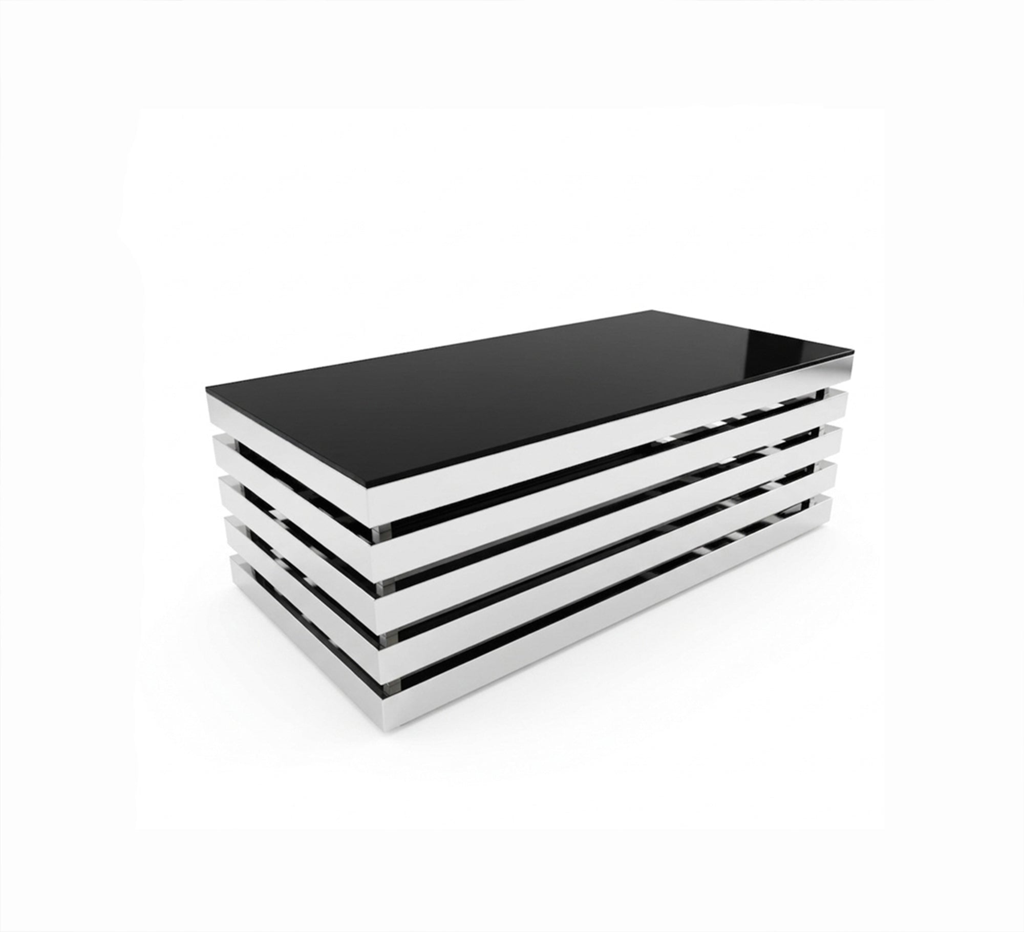 Rectangular table in black and shiny silver - Vitrine Furniture - Coffee Tables
