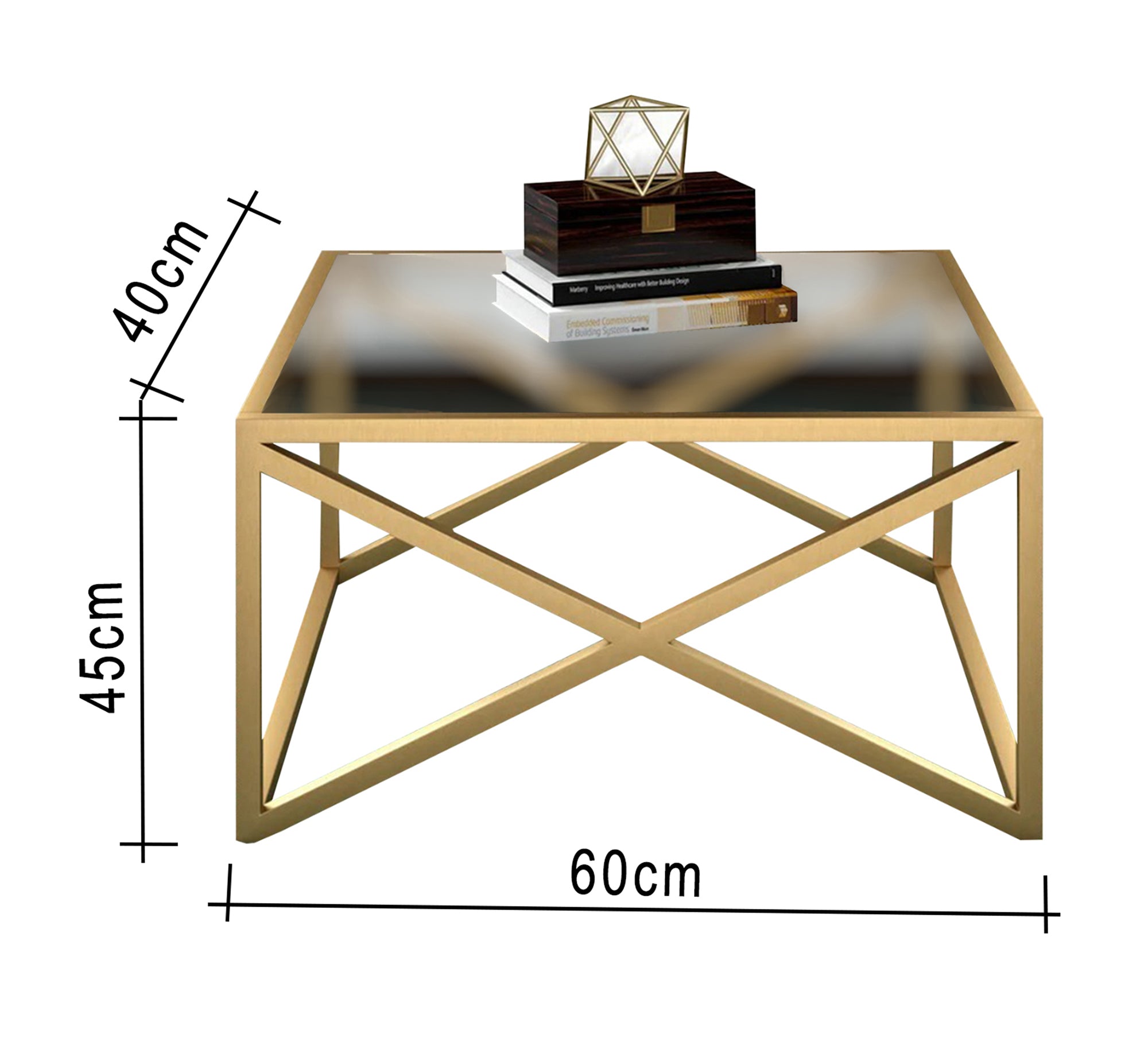 Rectangular table with a clear glass top - Vitrine Furniture - Furniture