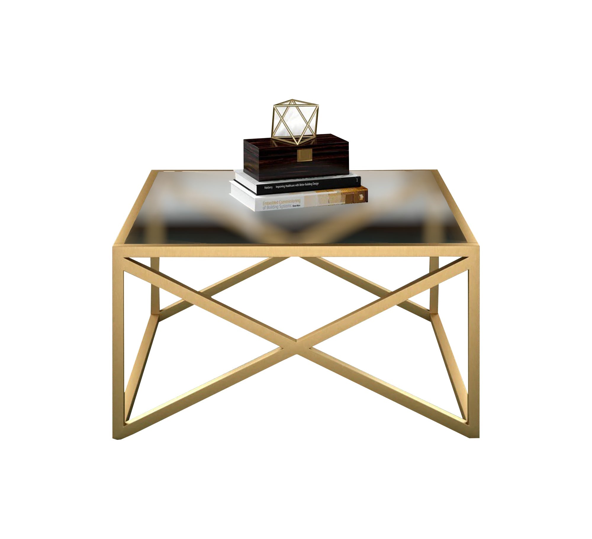 Rectangular table with a clear glass top - Vitrine Furniture - Furniture