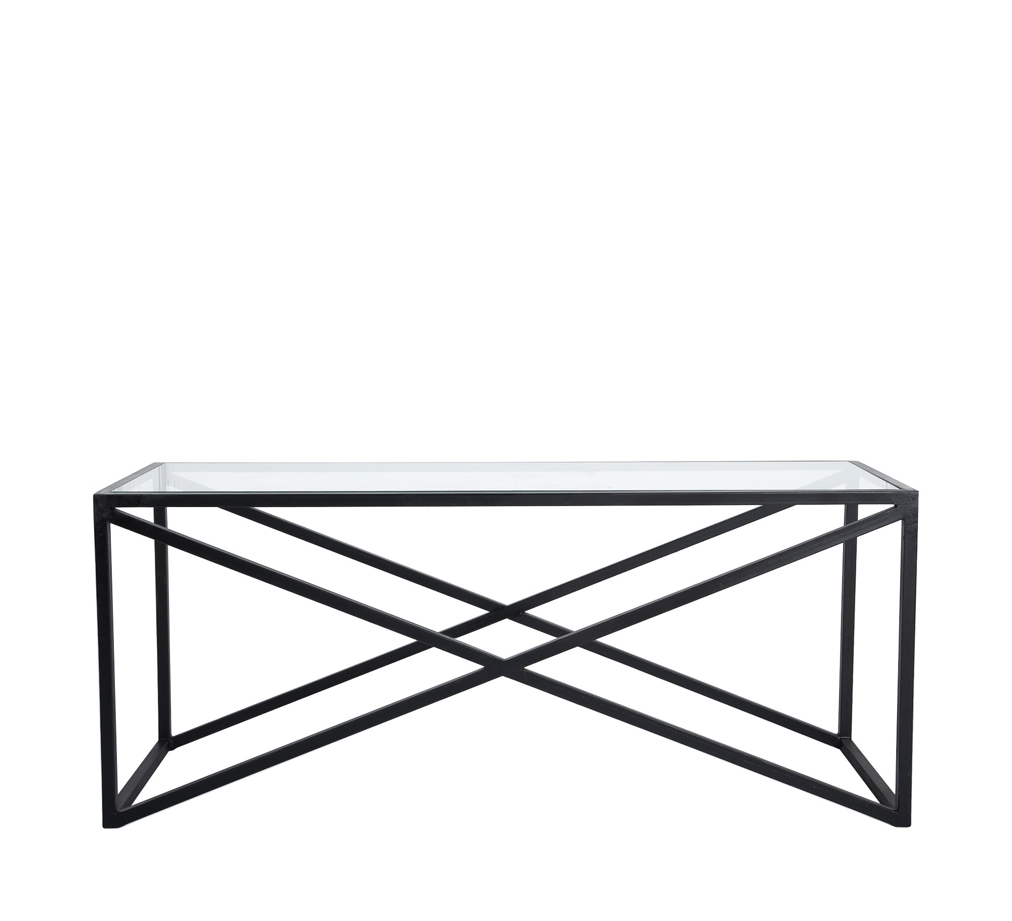Rectangular table with an X - shaped structure in black - Vitrine Furniture - Furniture