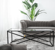 Rectangular table with an X - shaped structure in black - Vitrine Furniture - Furniture