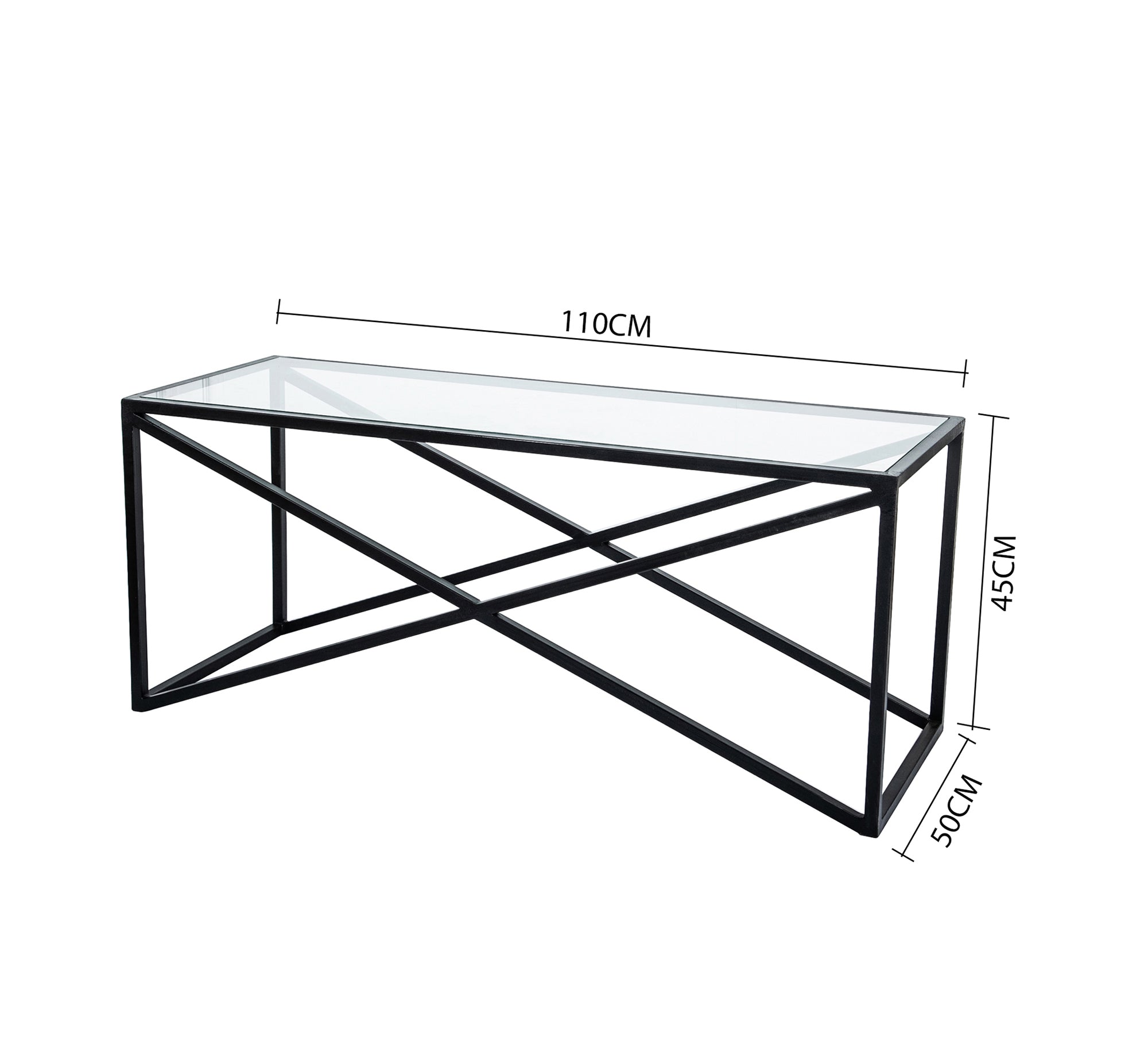 Rectangular table with an X - shaped structure in black - Vitrine Furniture - Furniture