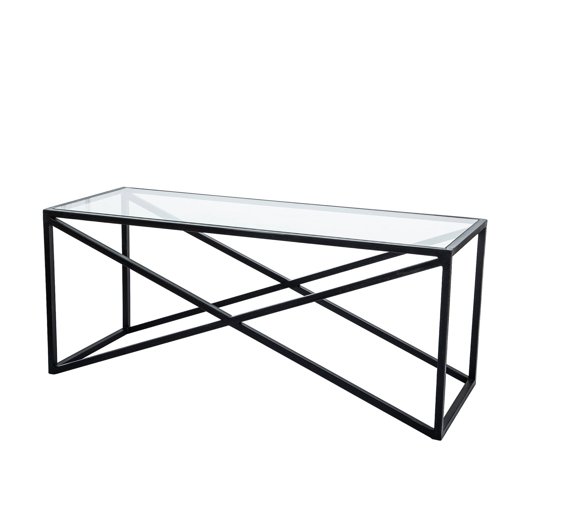 Rectangular table with an X - shaped structure in black - Vitrine Furniture - Furniture